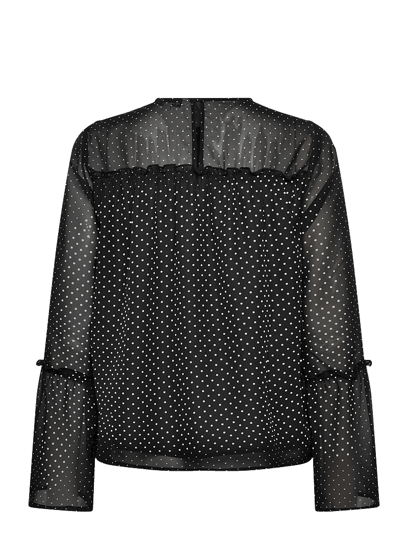 Bubbleroom - Flounce Sleeve Blouse - pikkade varrukatega pluusid - black/cream - 2