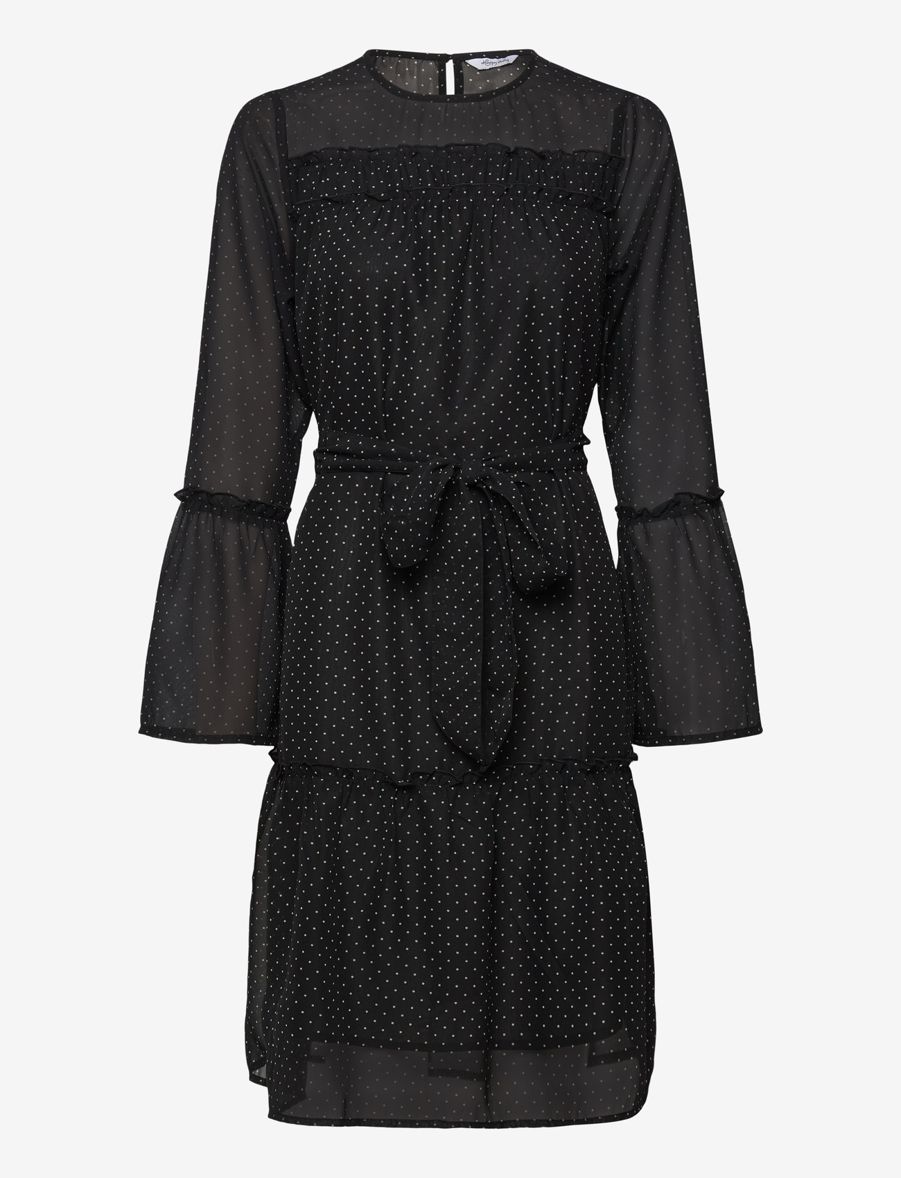 Bubbleroom - Flounce Sleeve Dress - festkjoler - black/cream - 1