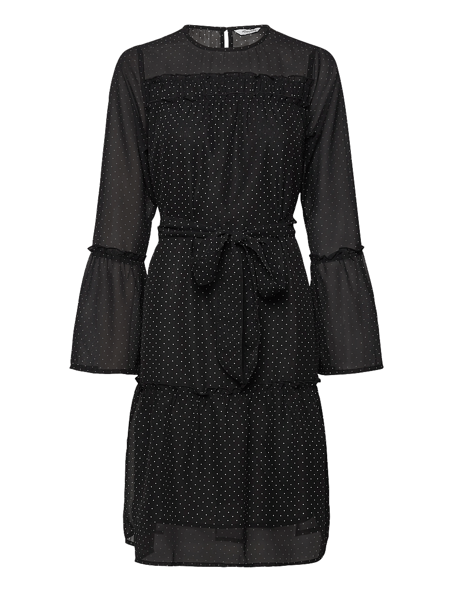 Bubbleroom - Flounce Sleeve Dress - partykleider - black/cream - 1