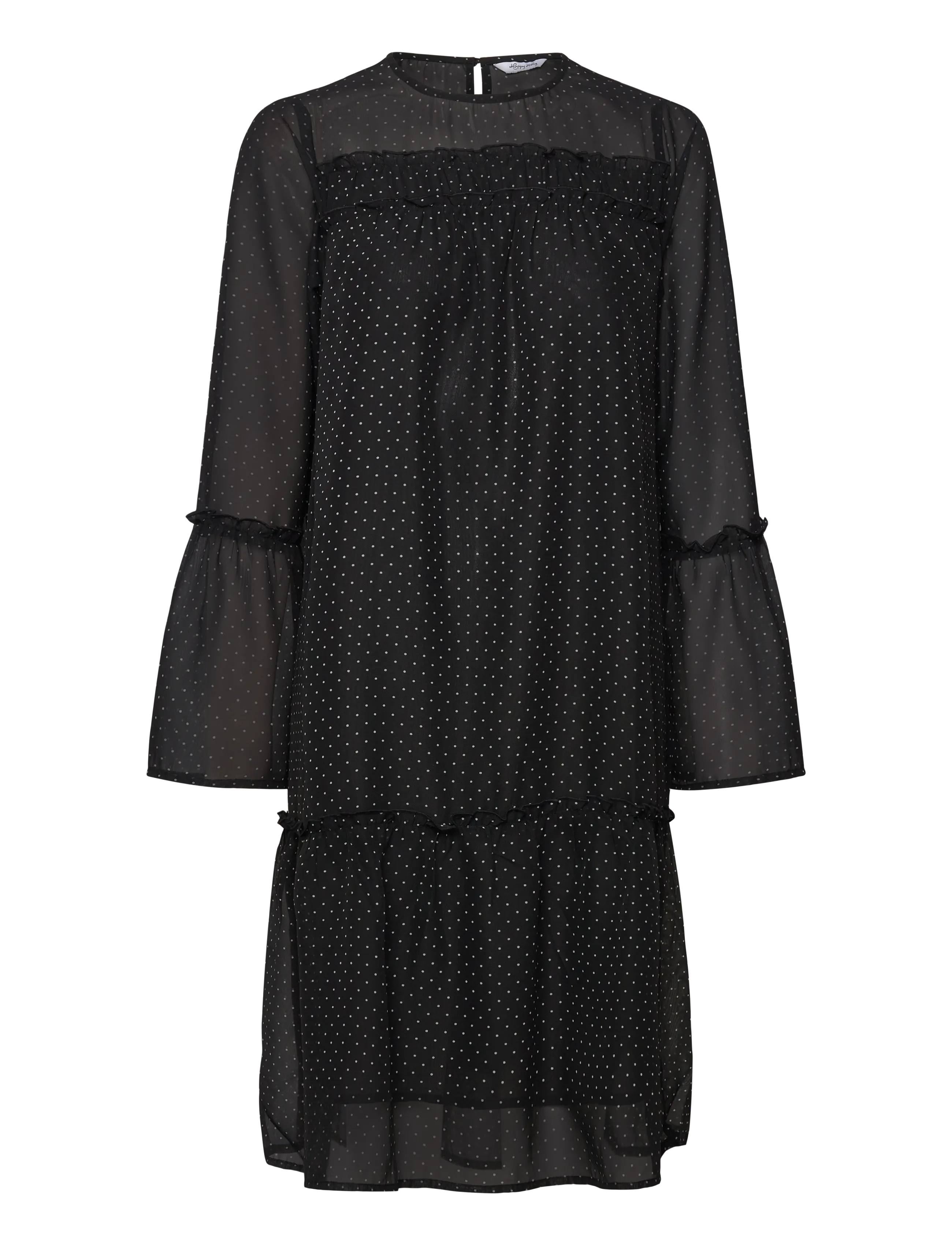 Bubbleroom - Flounce Sleeve Dress - partykleider - black/cream - 3