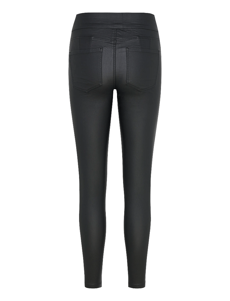 Bubbleroom - Push-Up Coated Slim Trousers - stuprörsbyxor - black - 2