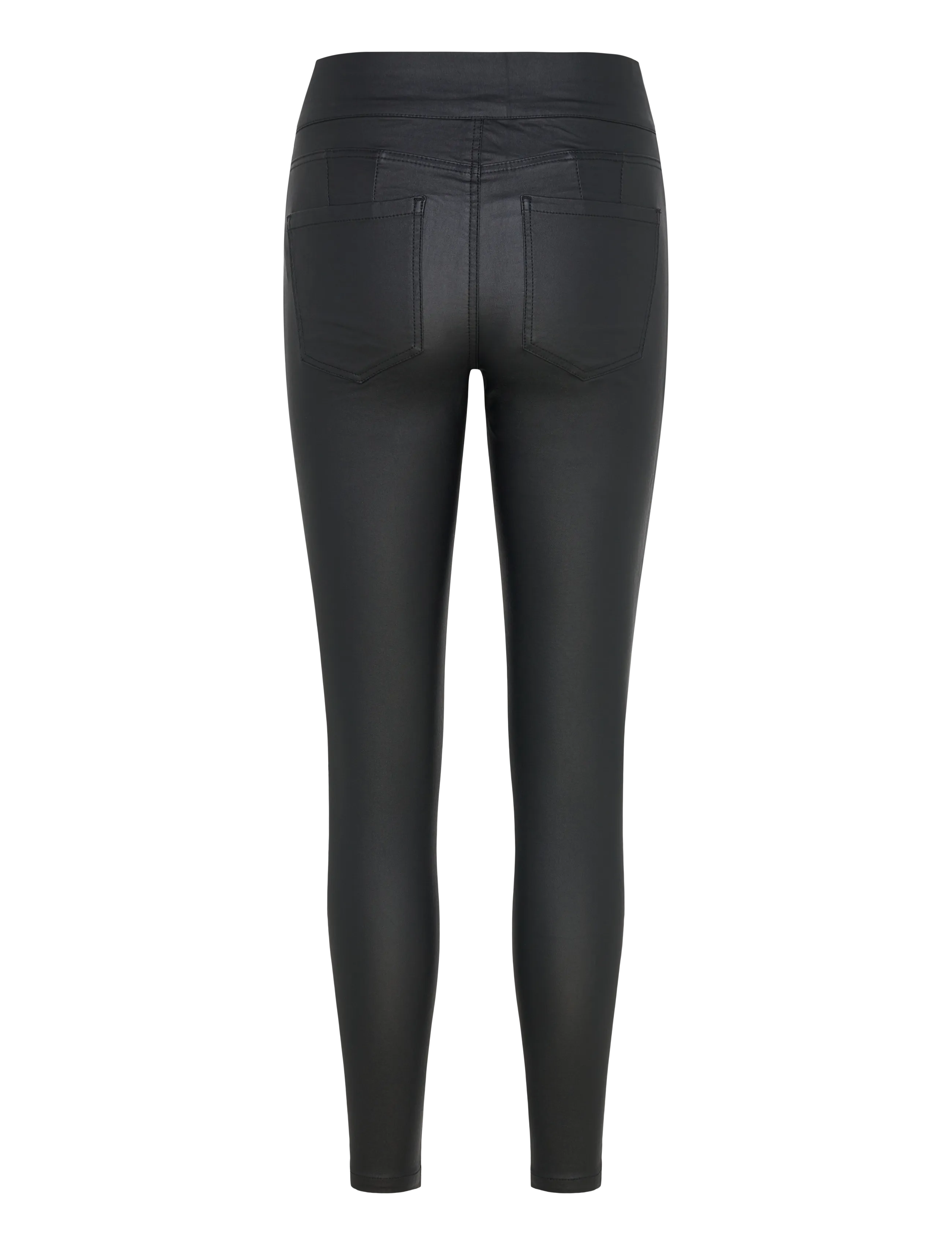 Bubbleroom - Push-Up Coated Slim Trousers - skinny leg hosen - black - 2