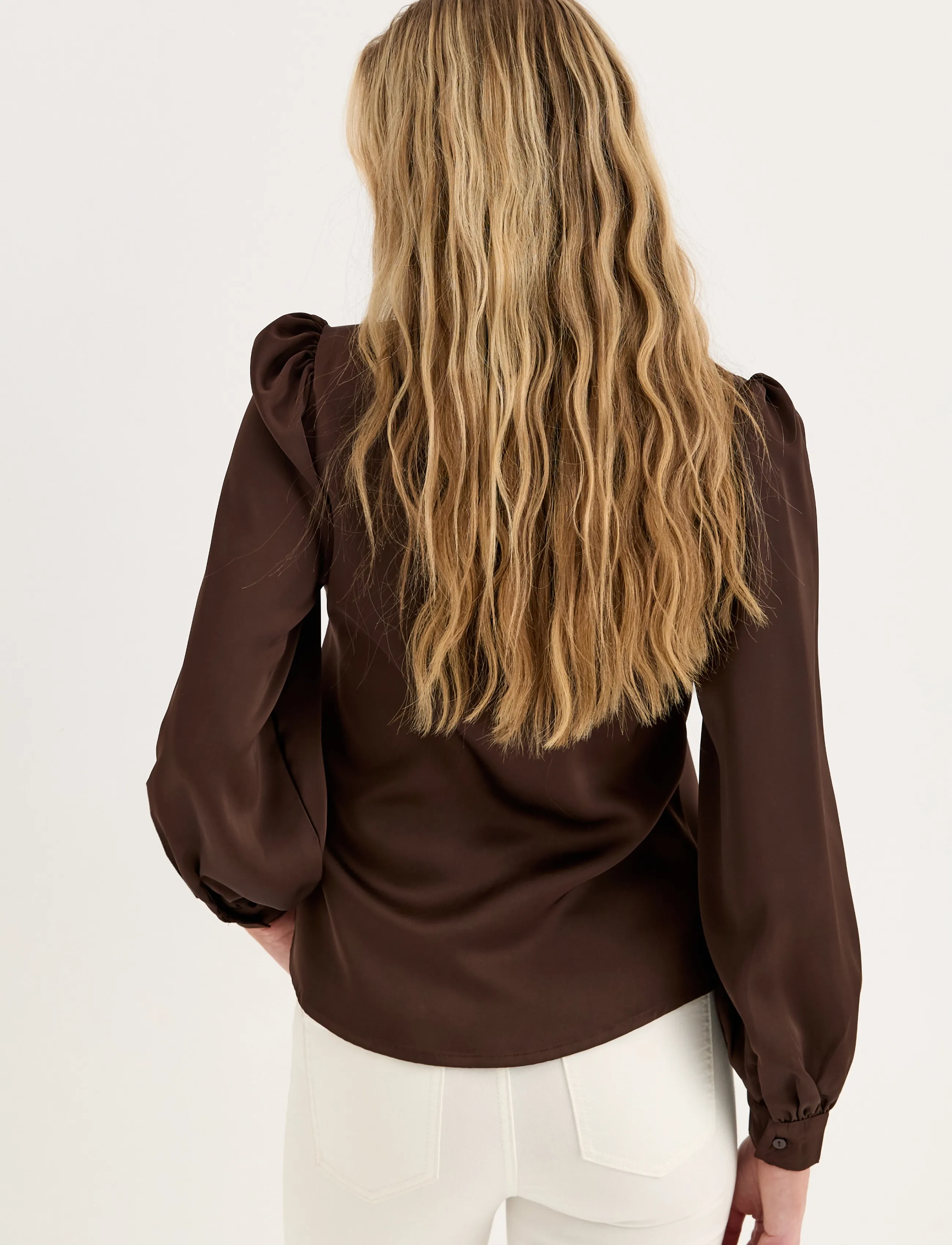 BUBBLEROOM Puff Sleeve Satin Shirt skjortor dam – bild 8