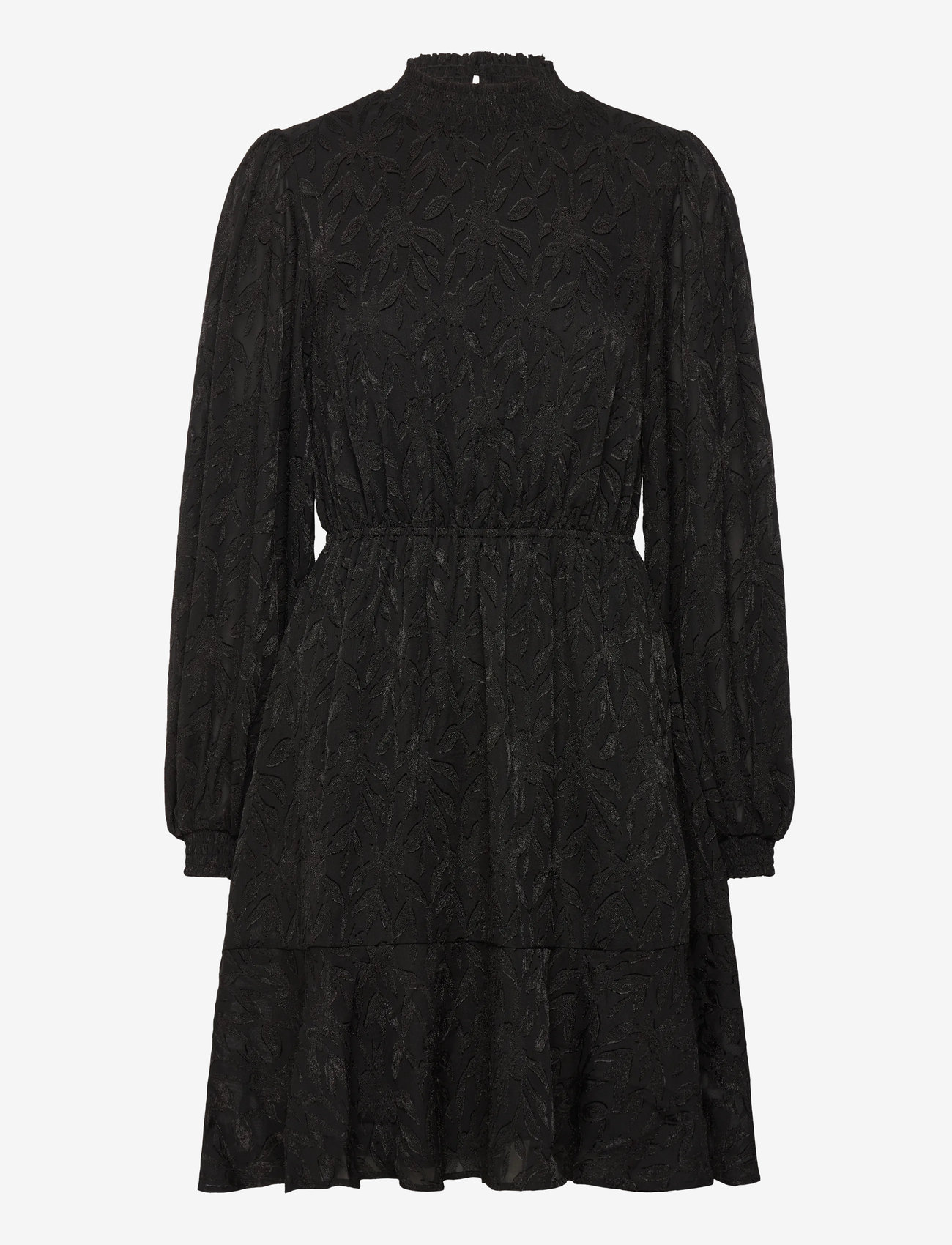 Bubbleroom - Jacquard Flounce Dress - spitzenkleider - black - 1