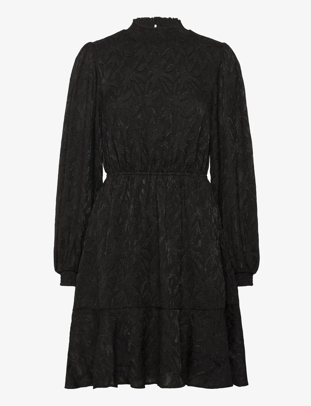 Bubbleroom - Jacquard Flounce Dress - pitskleidid - black - 1