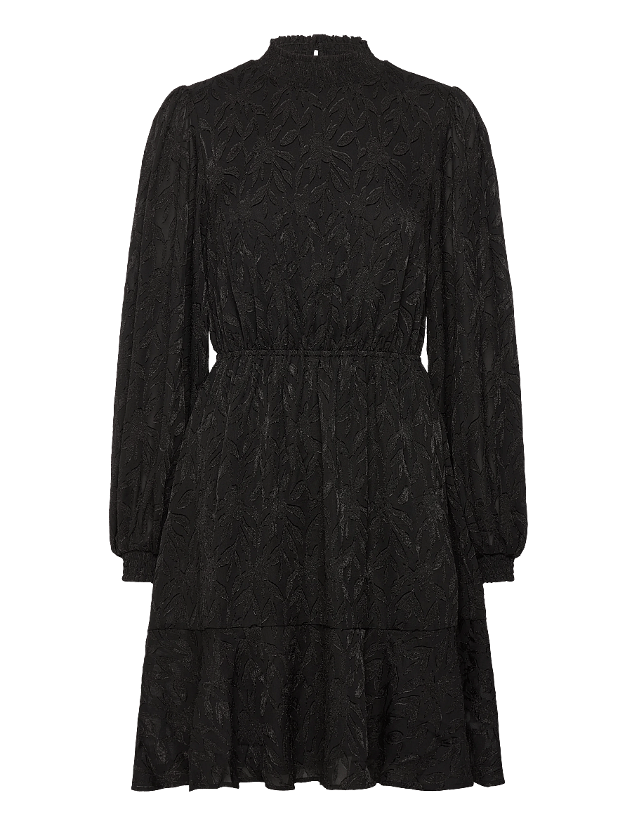 Bubbleroom - Jacquard Flounce Dress - spitzenkleider - black - 1