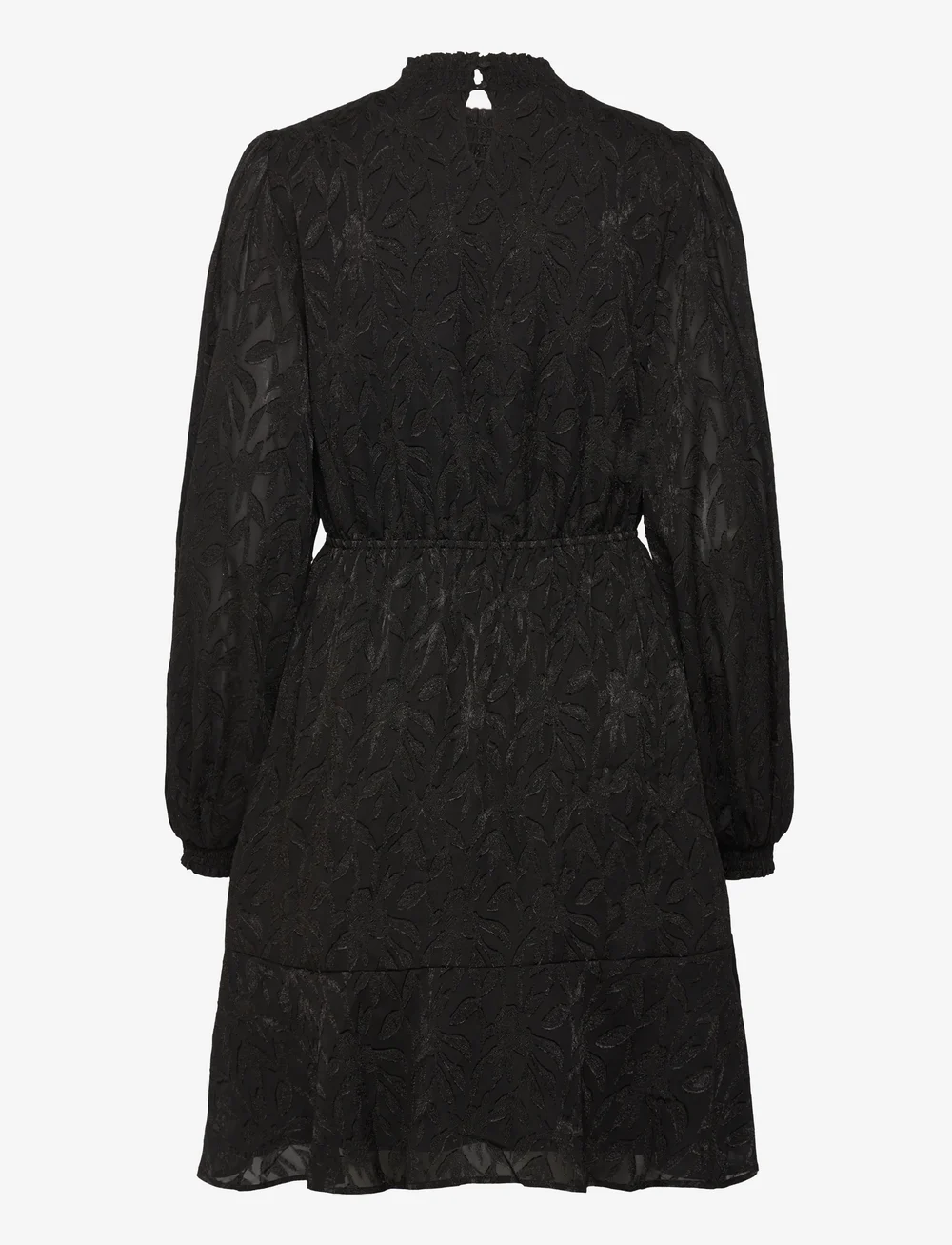 Bubbleroom - Jacquard Flounce Dress - pitskleidid - black - 2