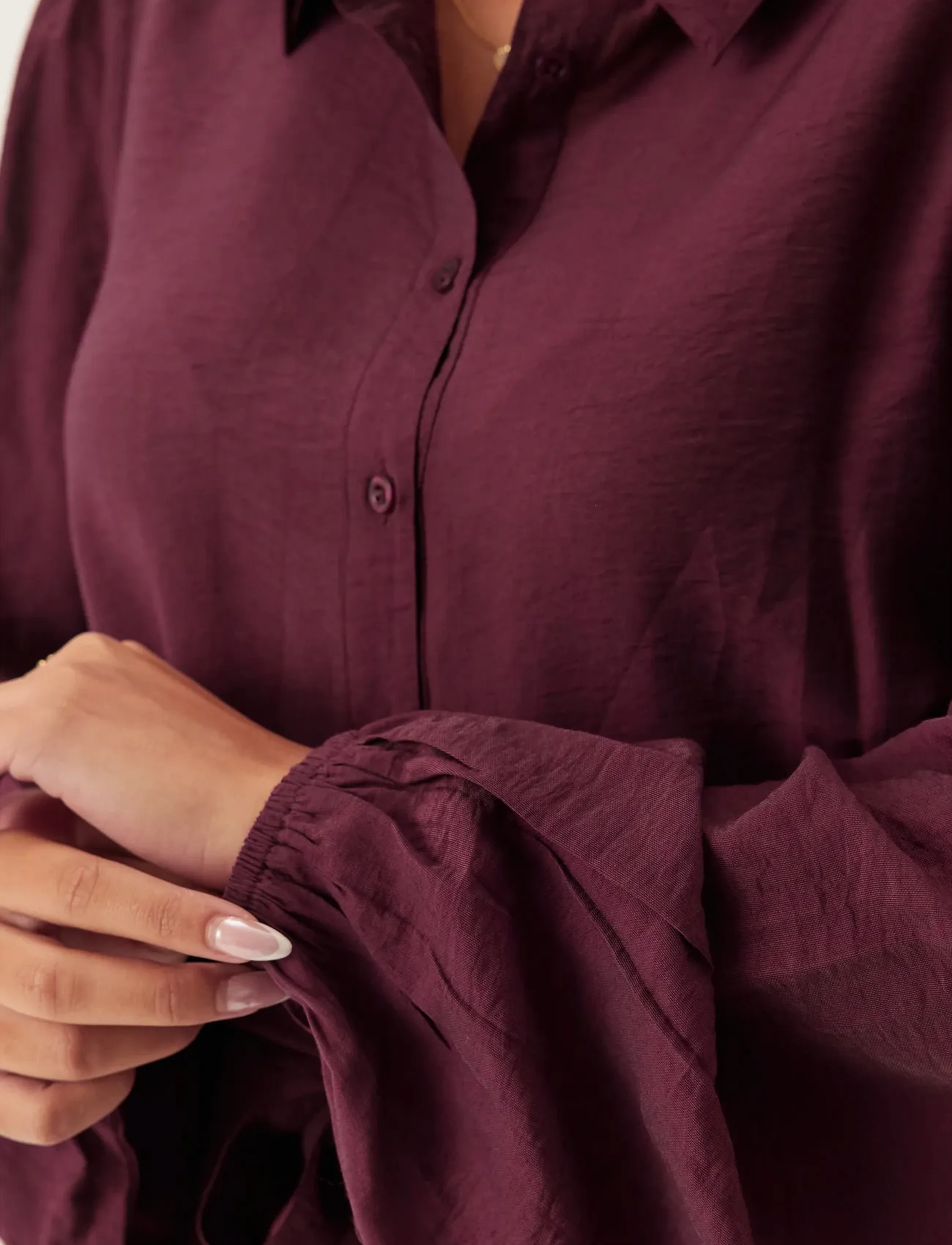 Bubbleroom - Midi Shirt Dress - skjortekjoler - burgundy - 5
