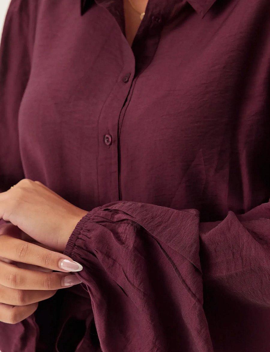 Bubbleroom - Midi Shirt Dress - hemdkleider - burgundy - 5