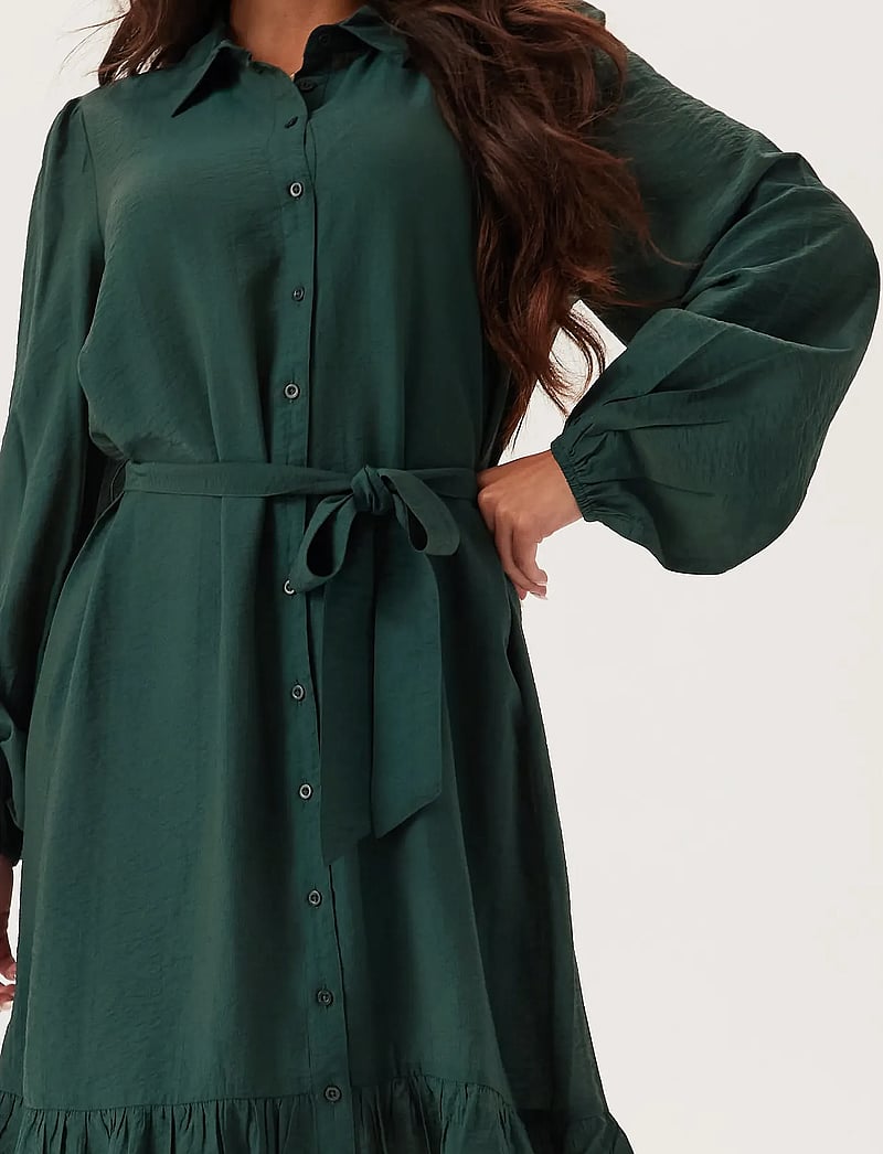 Bubbleroom - Midi Shirt Dress - särkkleidid - dark green - 4