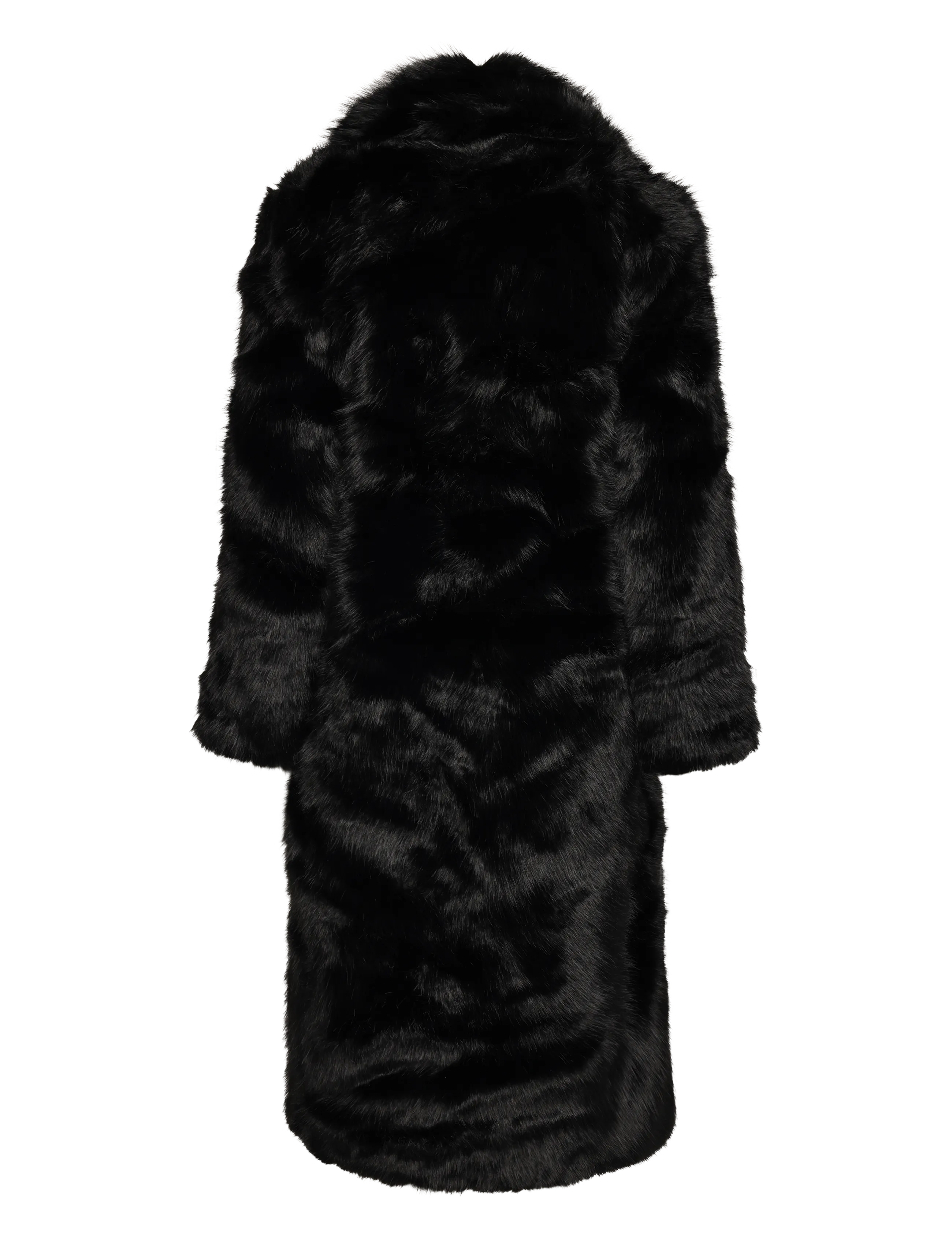 Bubbleroom - Long Faux Fur Coat - faux fur jakker - black - 2