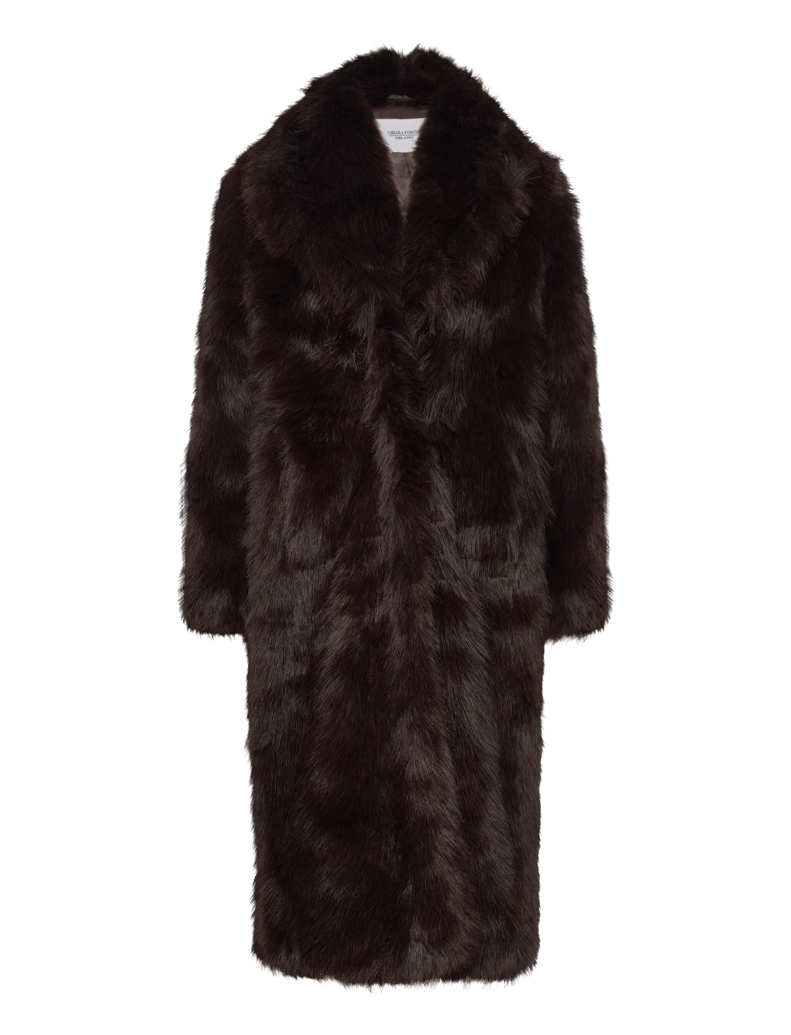 Bubbleroom Long Faux Fur Coat - Jakid ja mantlid - DARK BROWN / brown