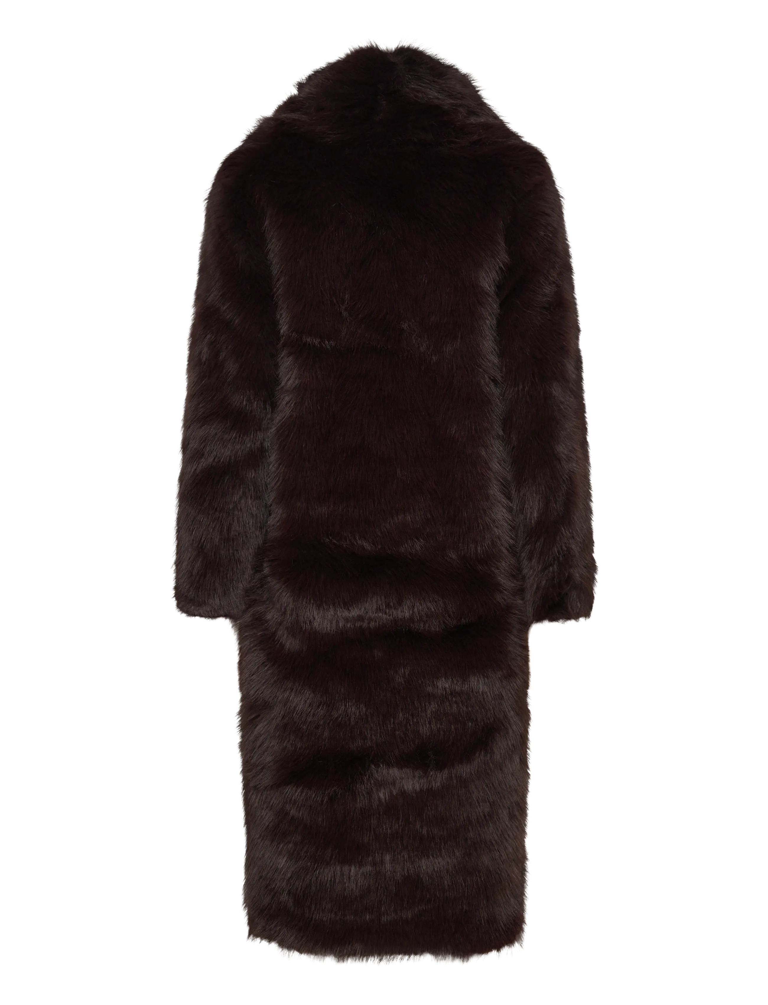 Bubbleroom - Long Faux Fur Coat - faux fur - dark brown - 2