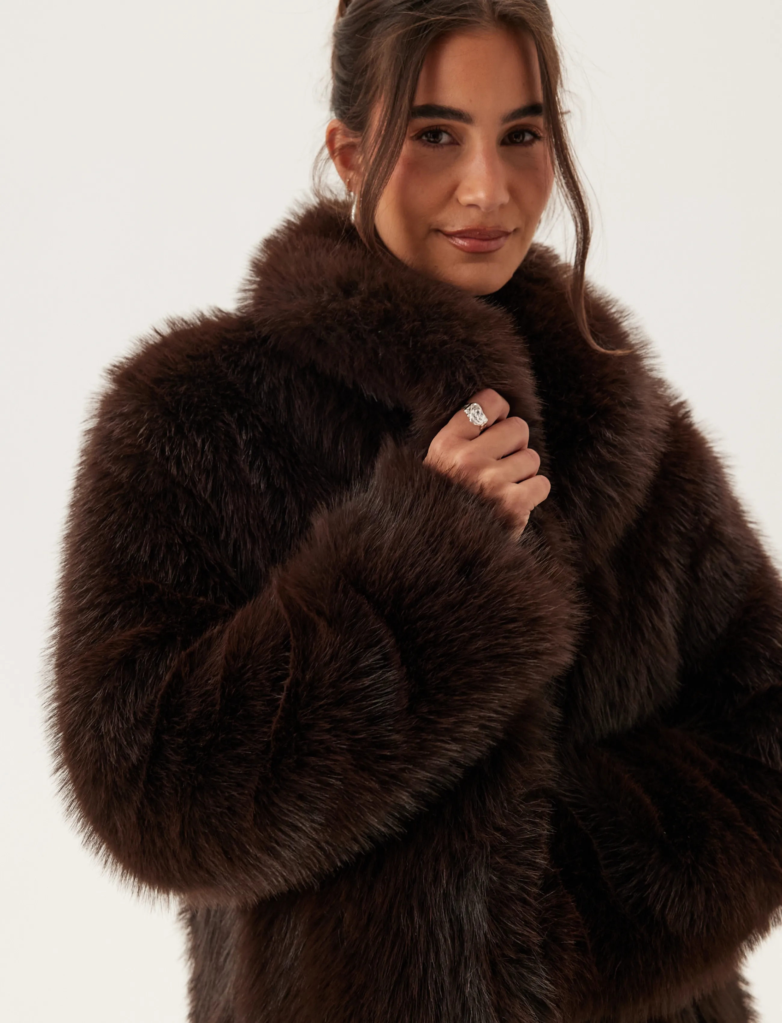 BUBBLEROOM Long Faux Fur Coat kappor & rockar dam – bild 5