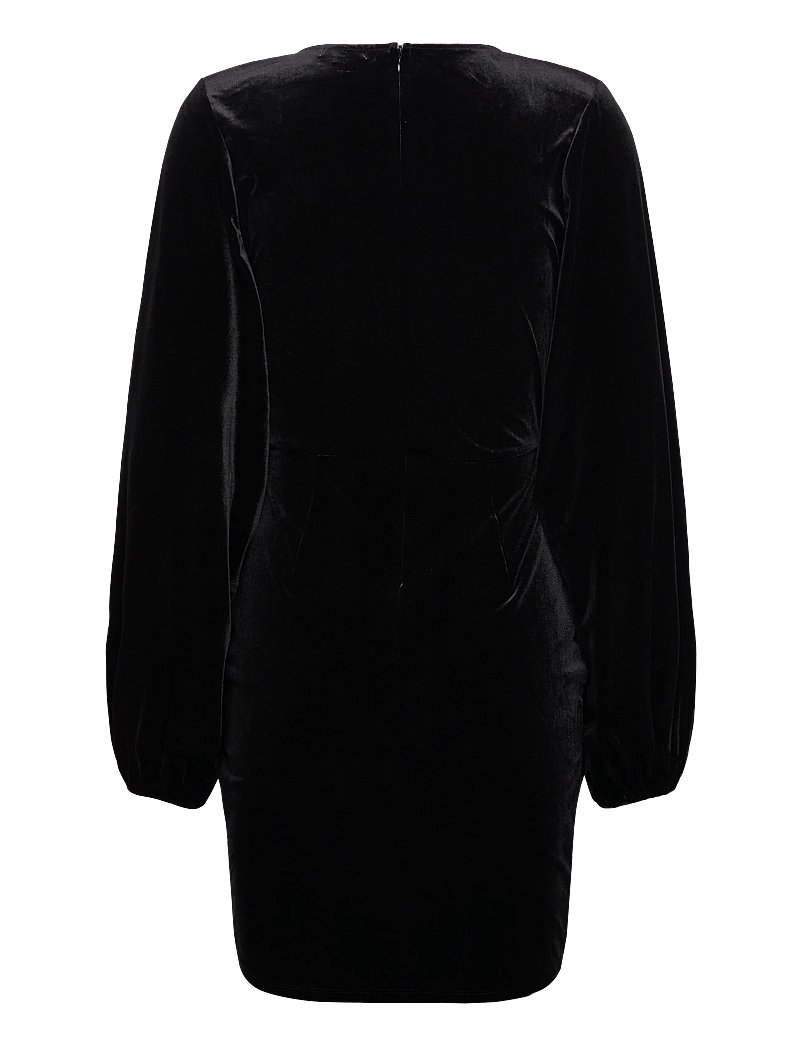 Bubbleroom - Velvet Wrap Dress - stramme kjoler - black - 2