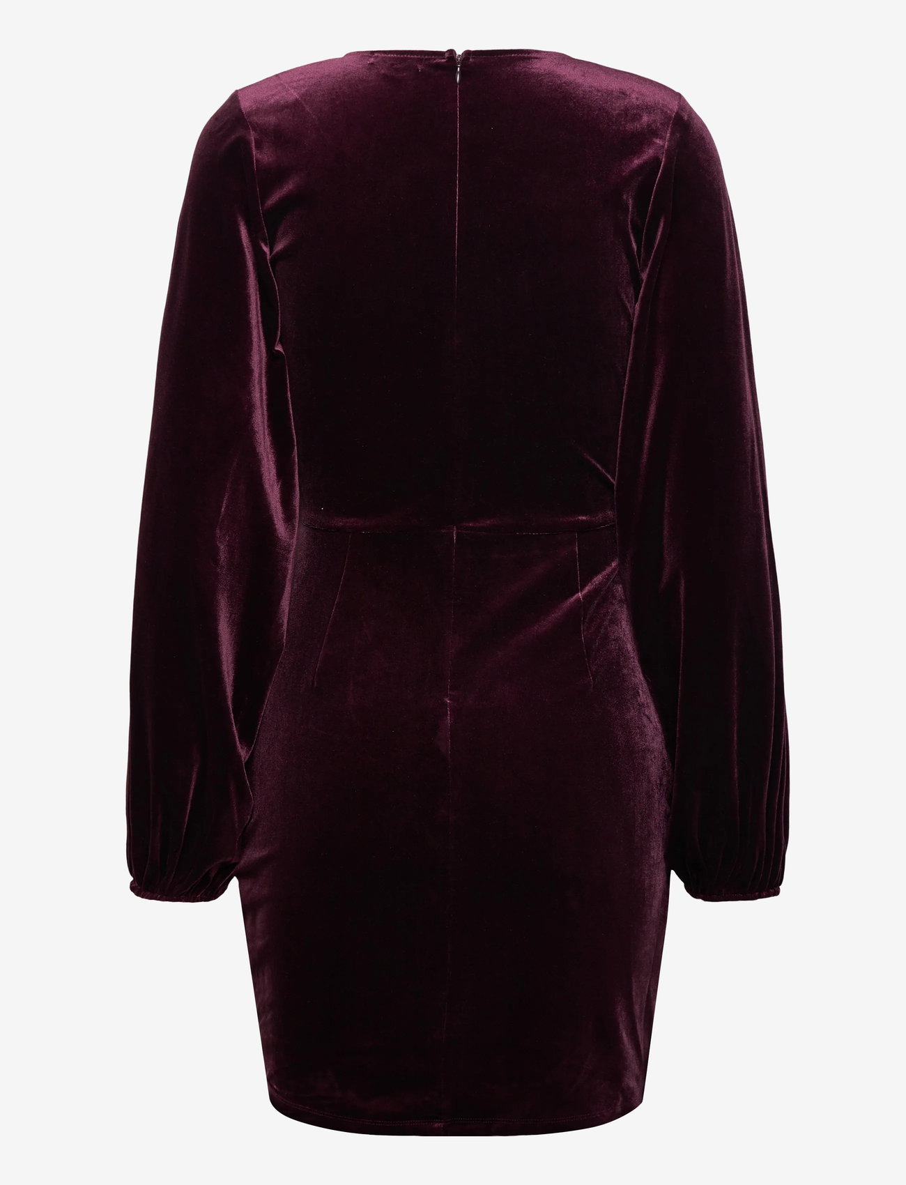 Bubbleroom - Velvet Wrap Dress - liibuvad kleidid - burgundy - 2