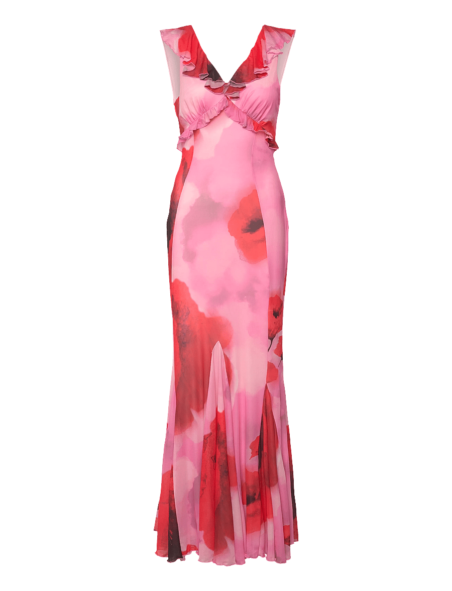 Bubbleroom - Mermaid Mesh Gown - abendkleider - pink/red - 1