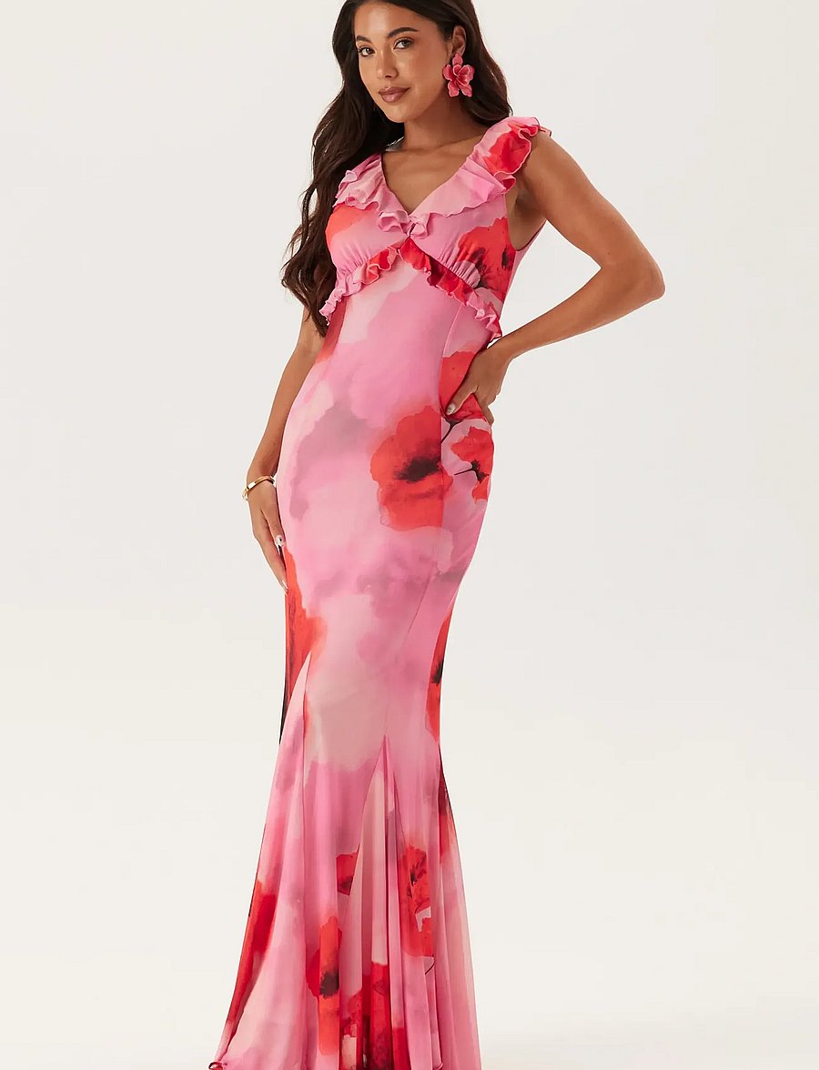 Bubbleroom - Mermaid Mesh Gown - abendkleider - pink/red - 0