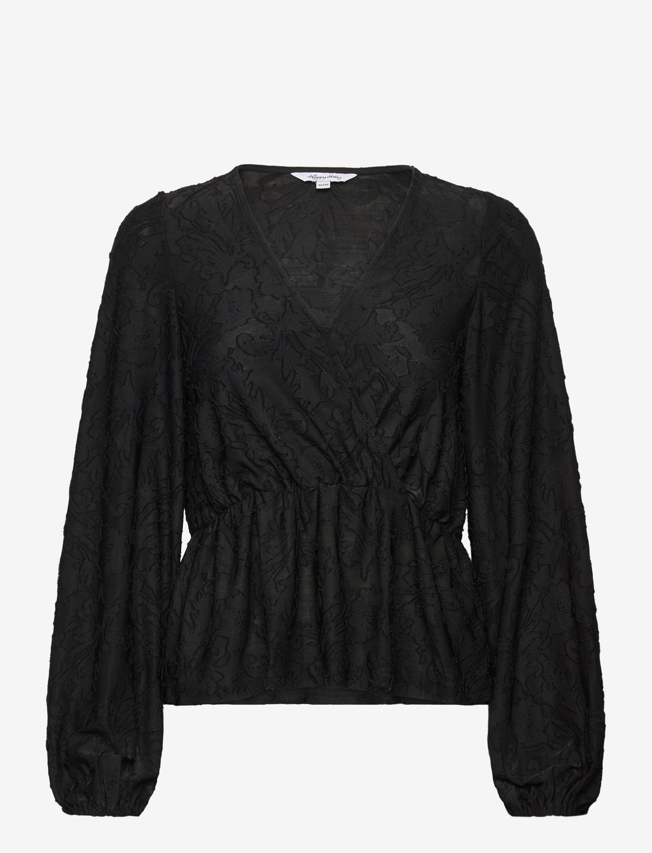 Bubbleroom - Structure Floral Top - efterårstøj - black - 1