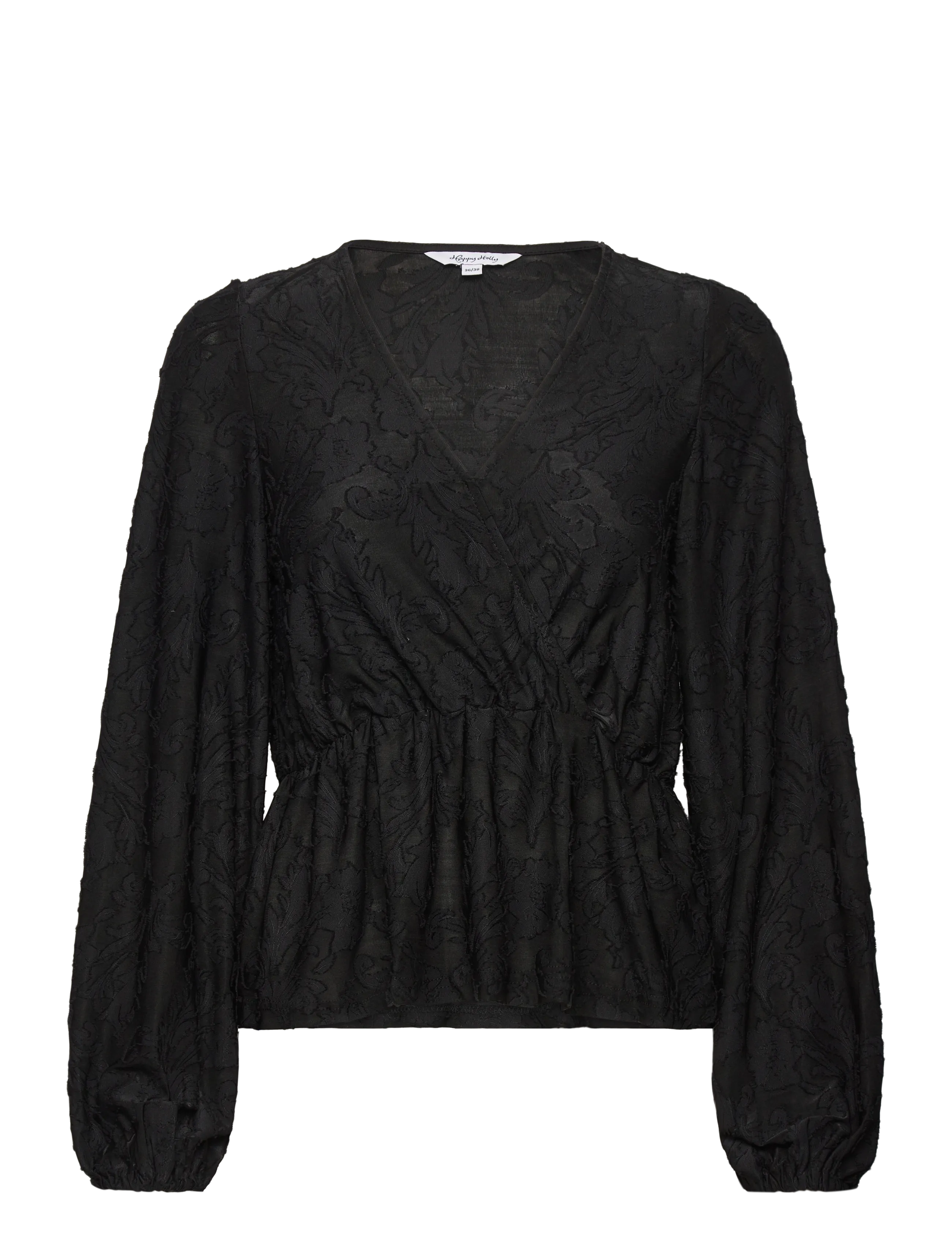 Bubbleroom Structure Floral Top - Blusar & Skjortor - BLACK / black