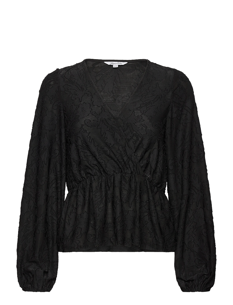 Bubbleroom - Structure Floral Top - black - 1