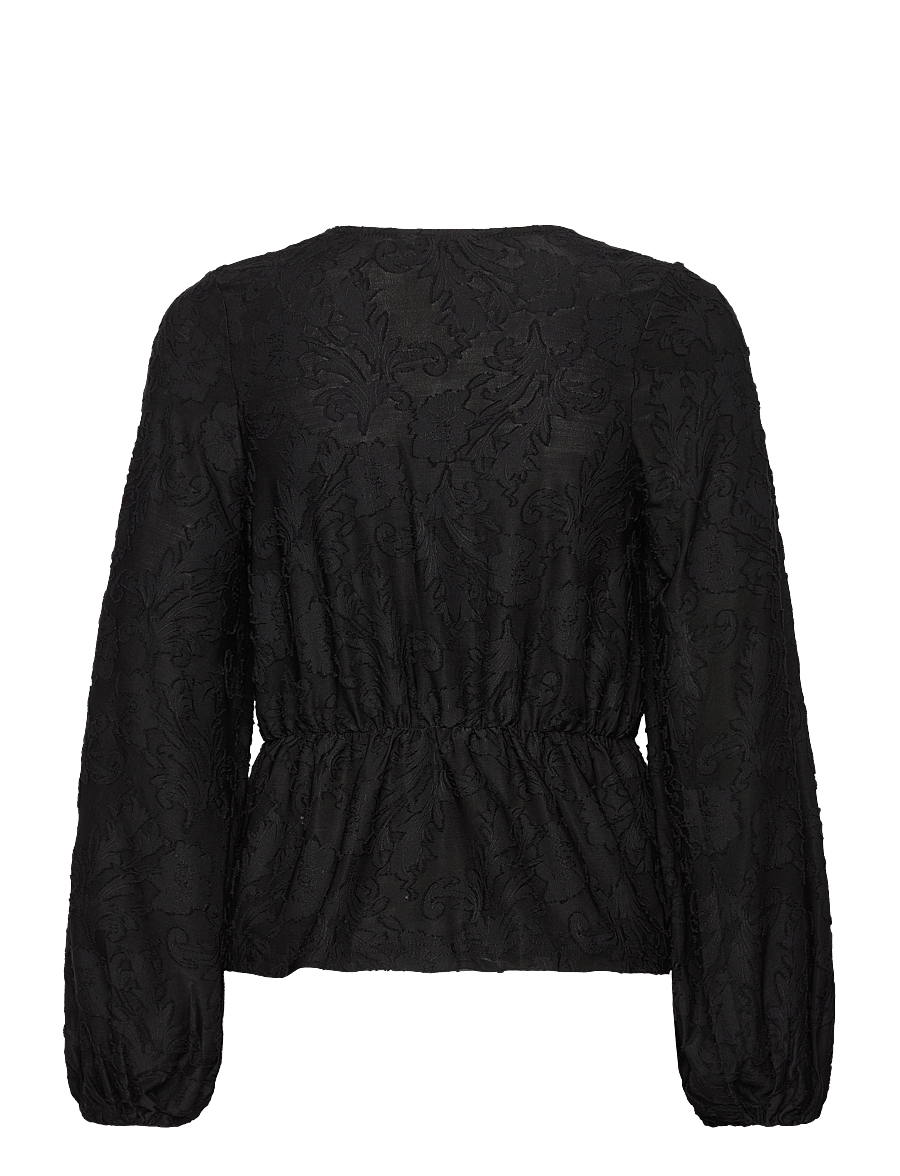 Bubbleroom - Structure Floral Top - black - 2