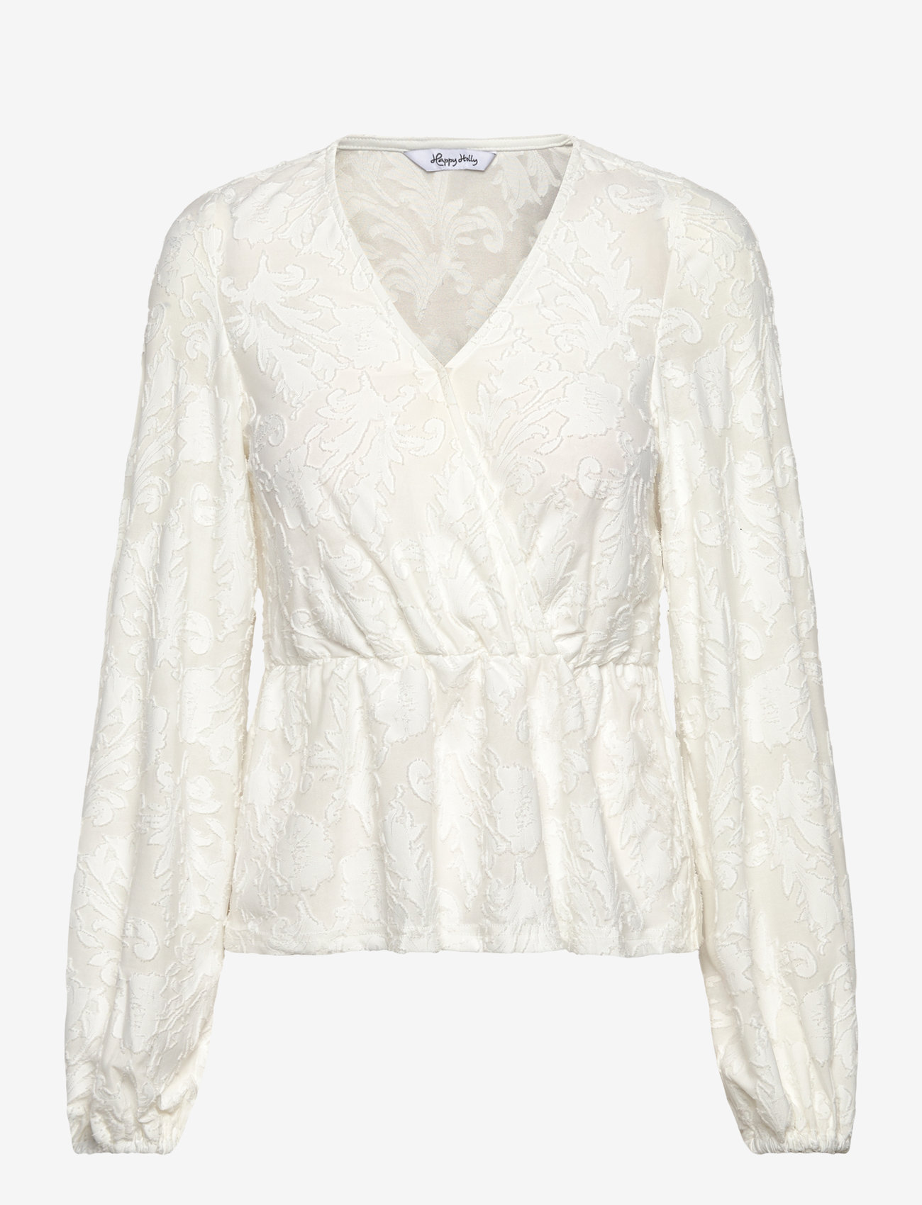 Bubbleroom - Structure Floral Top - efterårstøj - offwhite - 1