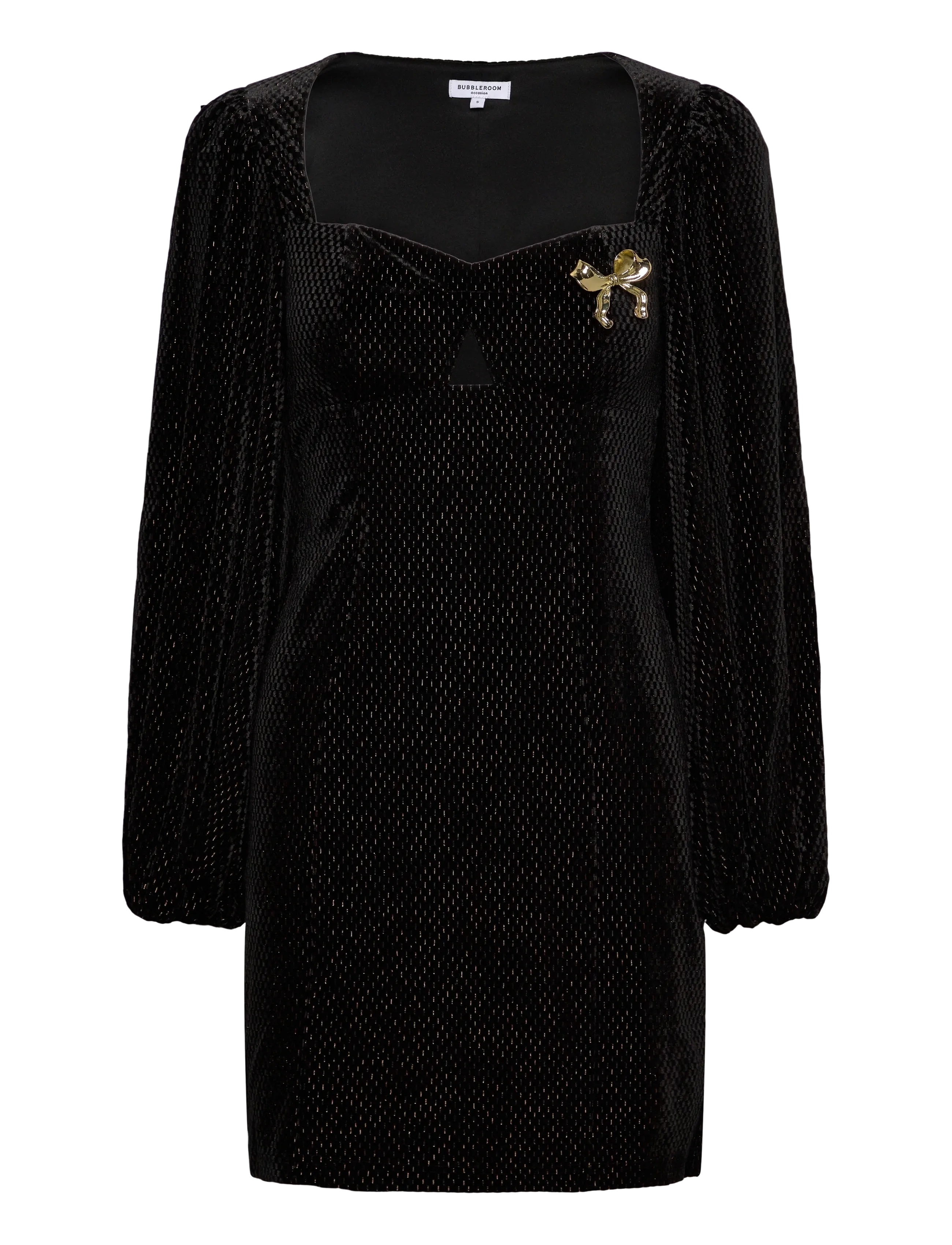 Bubbleroom Embellished Bow Dress - Festkjoler - BLACK/GOLD / black