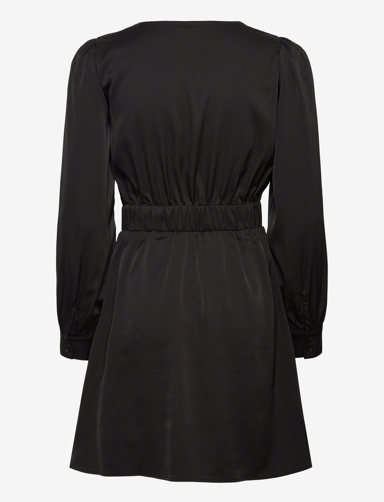 Bubbleroom - Wrap Satin Dress - omlottklänningar - black - 2