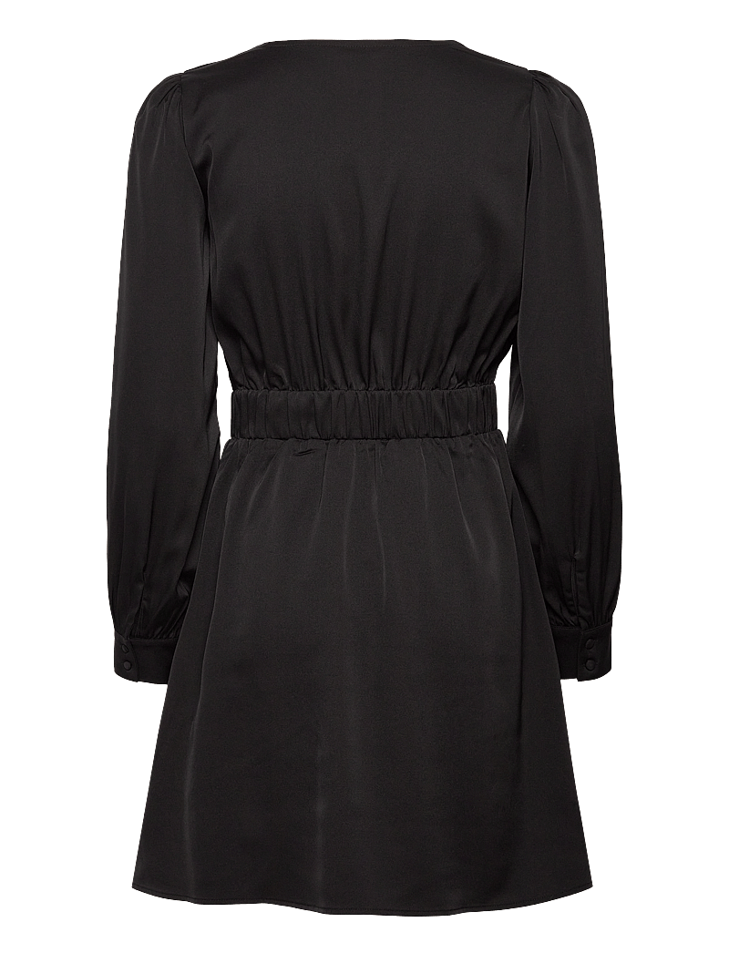 Bubbleroom - Wrap Satin Dress - wickelkleider - black - 2