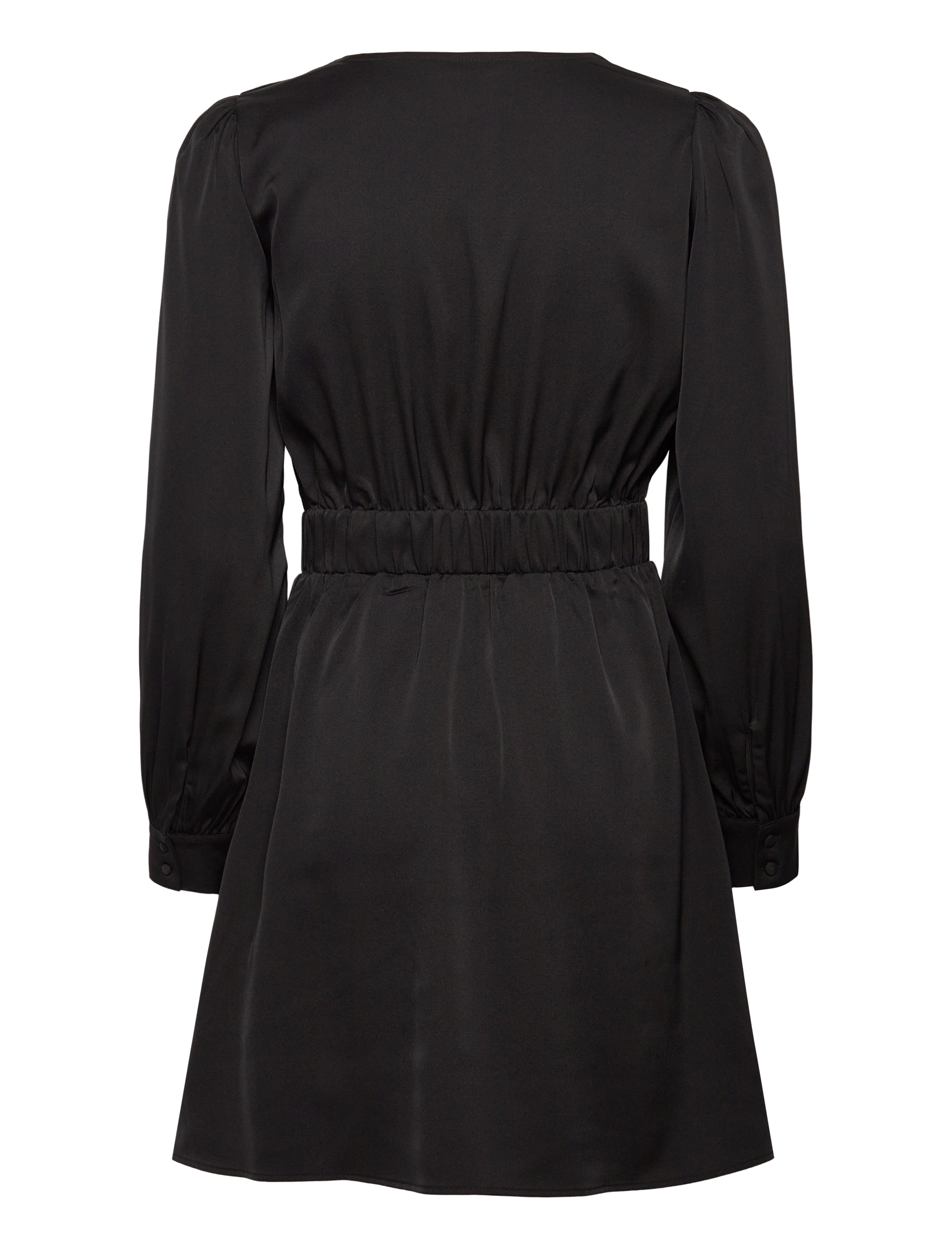 Bubbleroom - Wrap Satin Dress - wickelkleider - black - 2