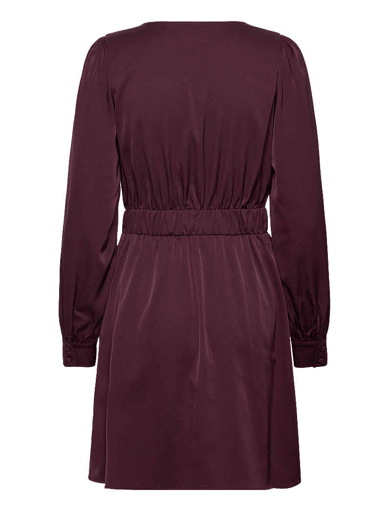 Bubbleroom - Wrap Satin Dress - wickelkleider - burgundy - 2
