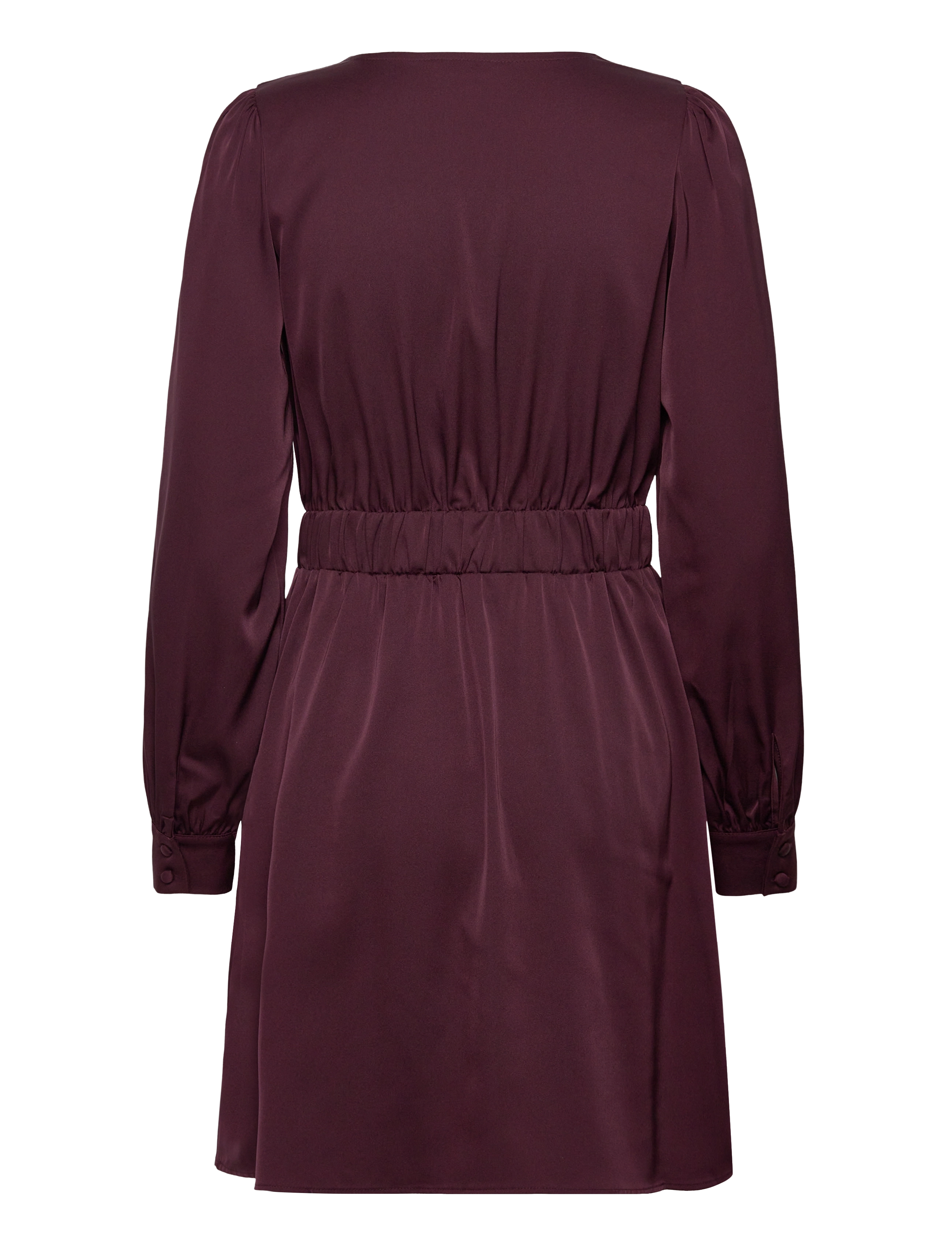 Bubbleroom - Wrap Satin Dress - Þröngir kjólar - burgundy - 2