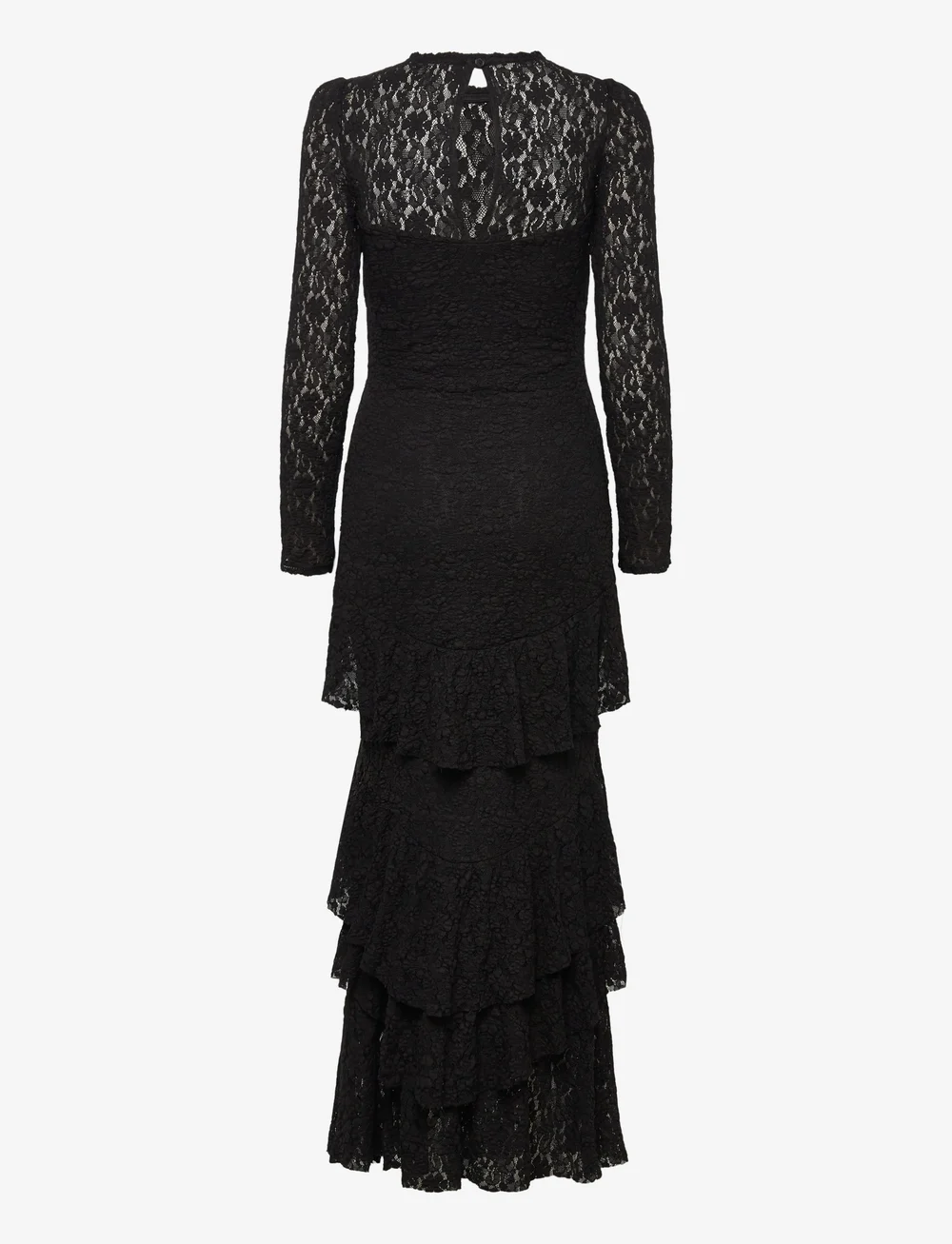 Bubbleroom - Frill Long Sleeve Maxi Dress - abendkleider - black - 2