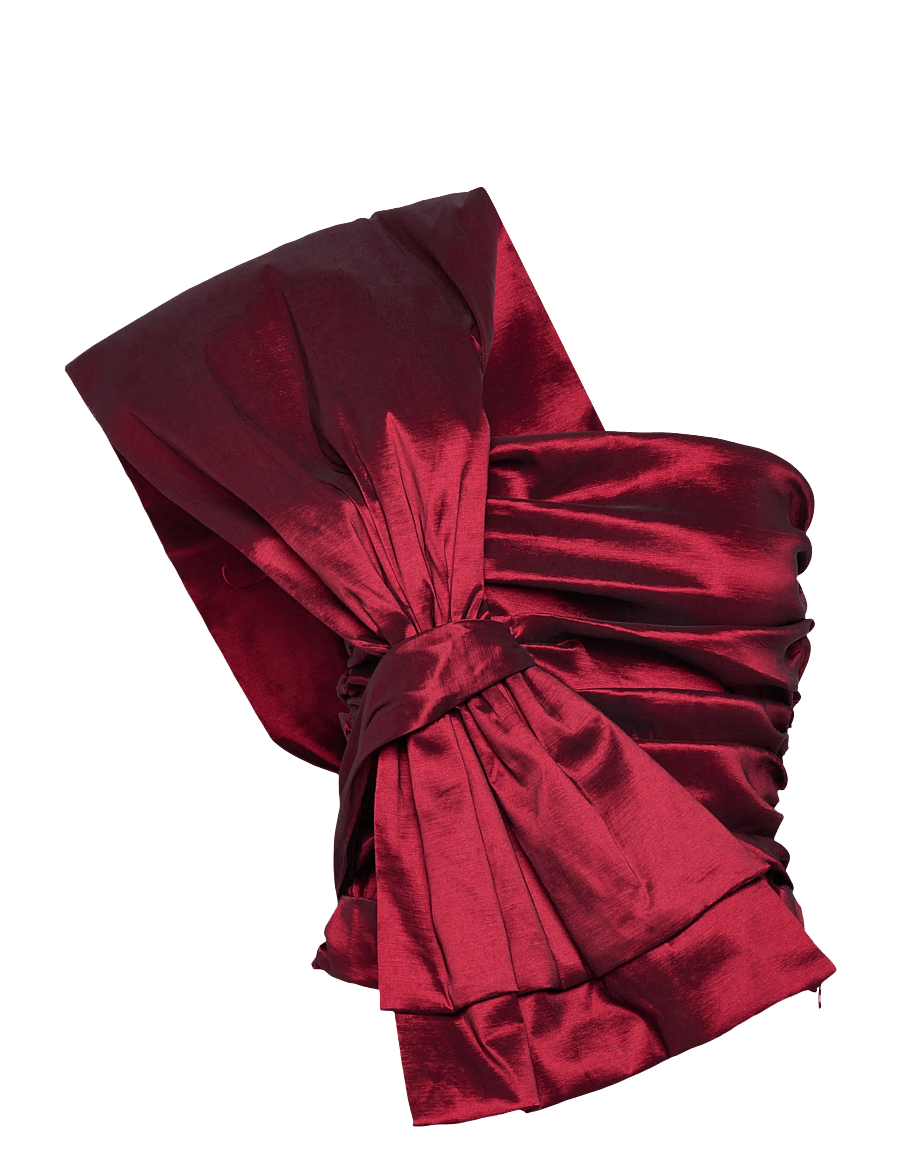Bubbleroom - One Shoulder Bow Top - besondere anlässe - red - 1