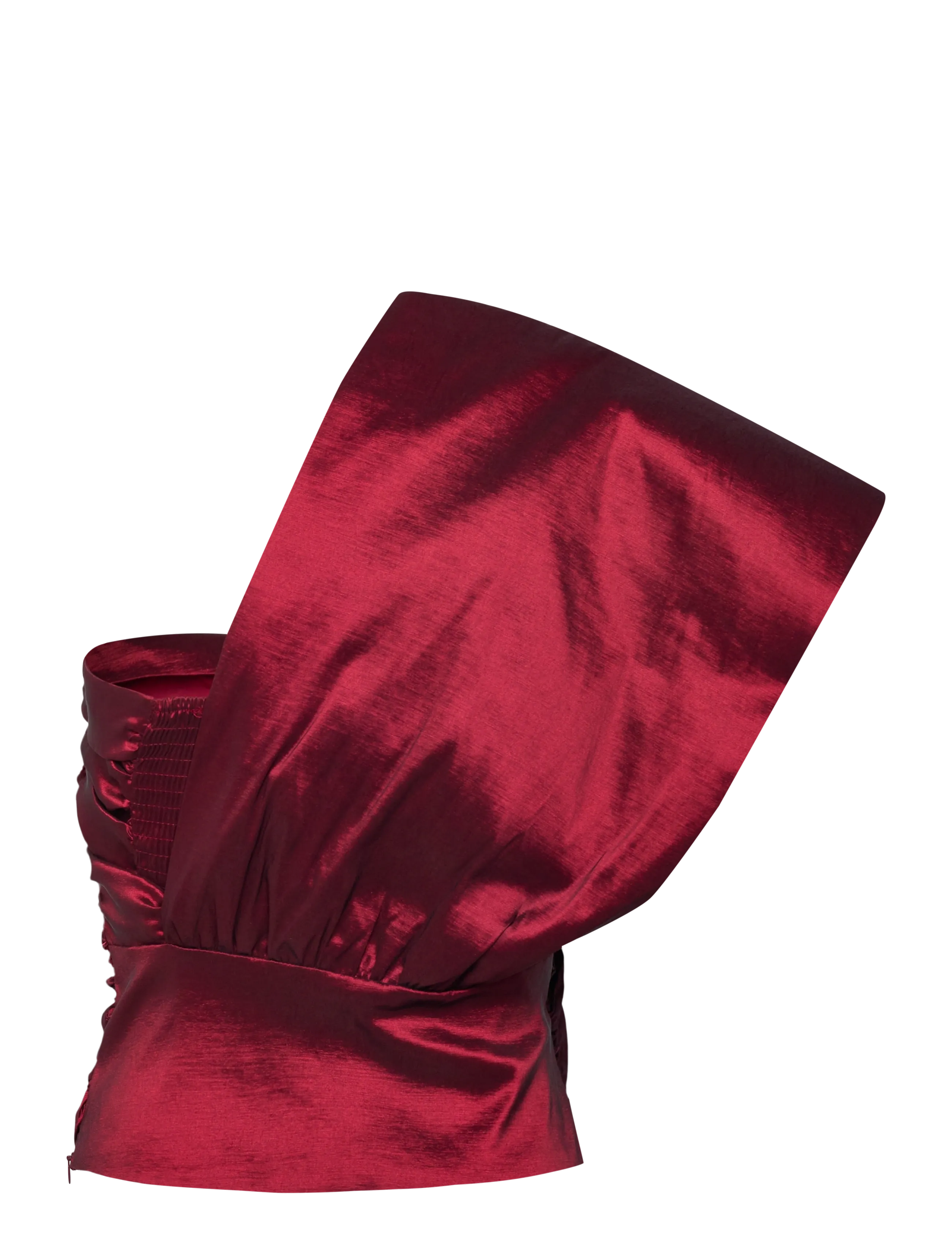 Bubbleroom - One Shoulder Bow Top - festtoppe - red - 2