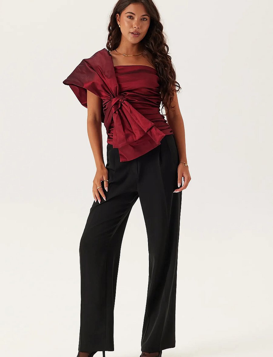 Bubbleroom - One Shoulder Bow Top - besondere anlässe - red - 3