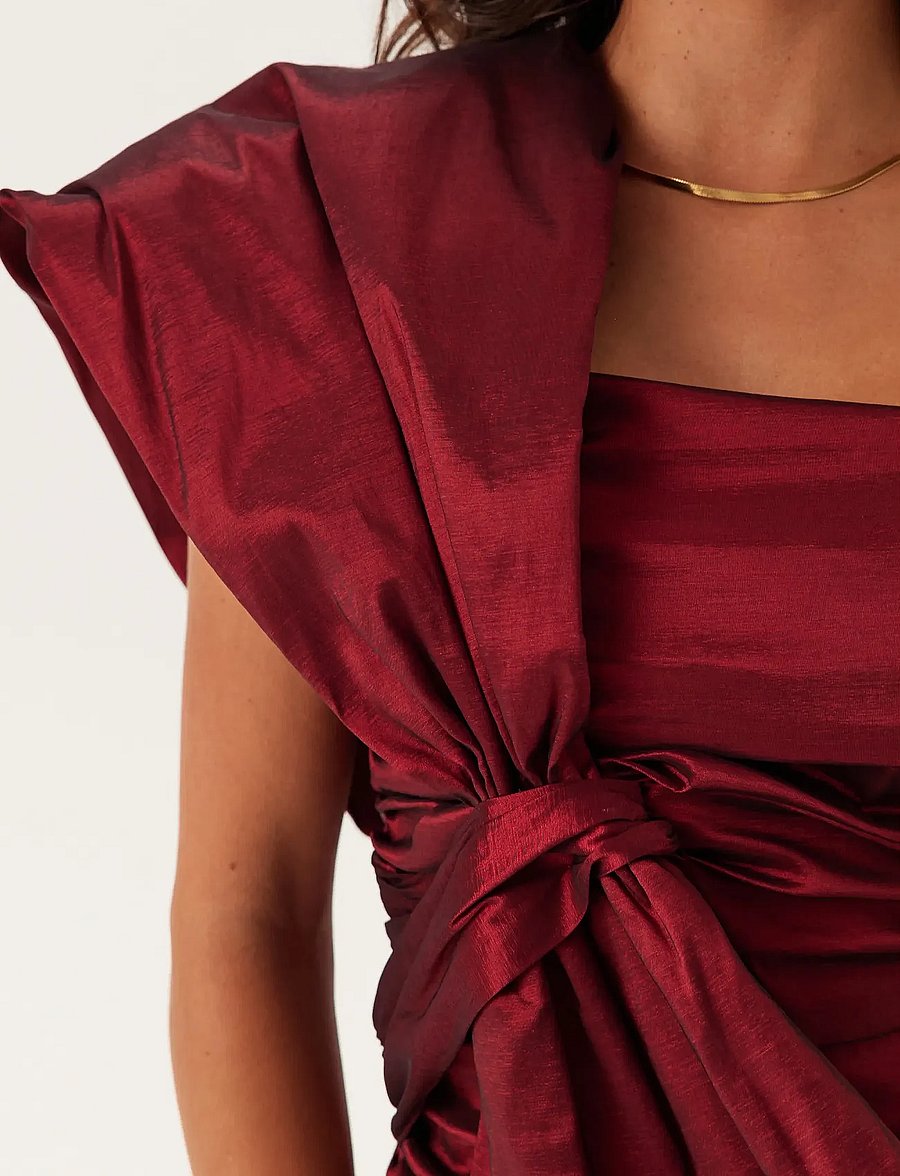 Bubbleroom - One Shoulder Bow Top - besondere anlässe - red - 4