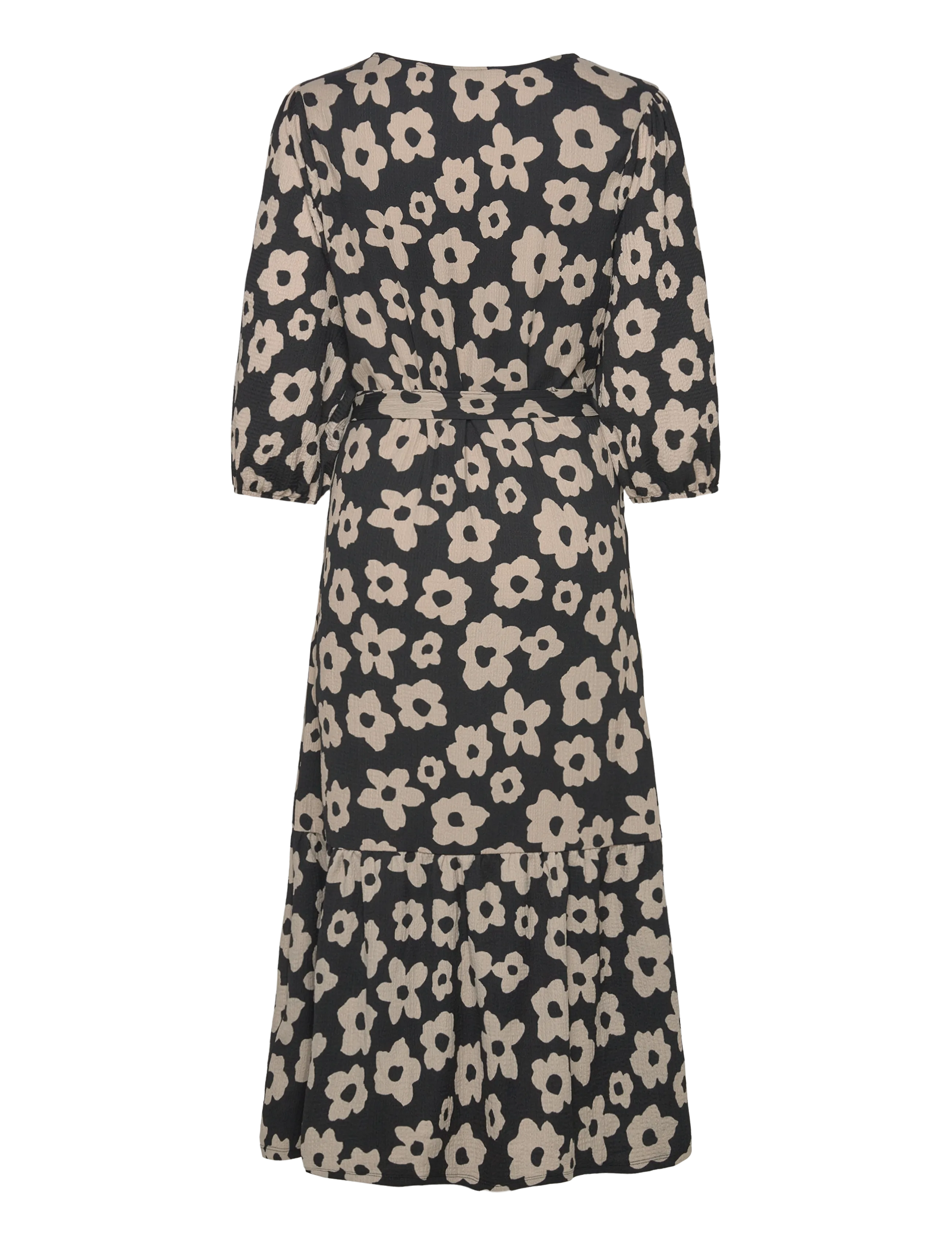 Bubbleroom - Structure Flounce Midi Dress - black/patterned - 2