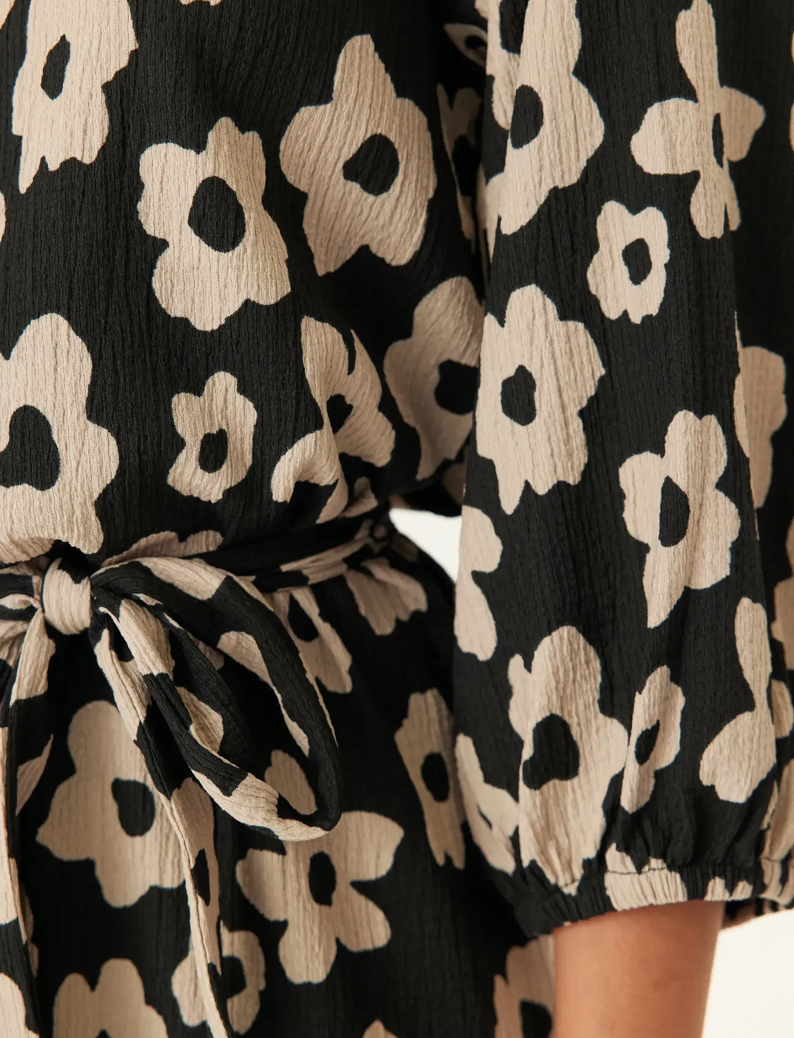 Bubbleroom - Structure Flounce Midi Dress - black/patterned - 5