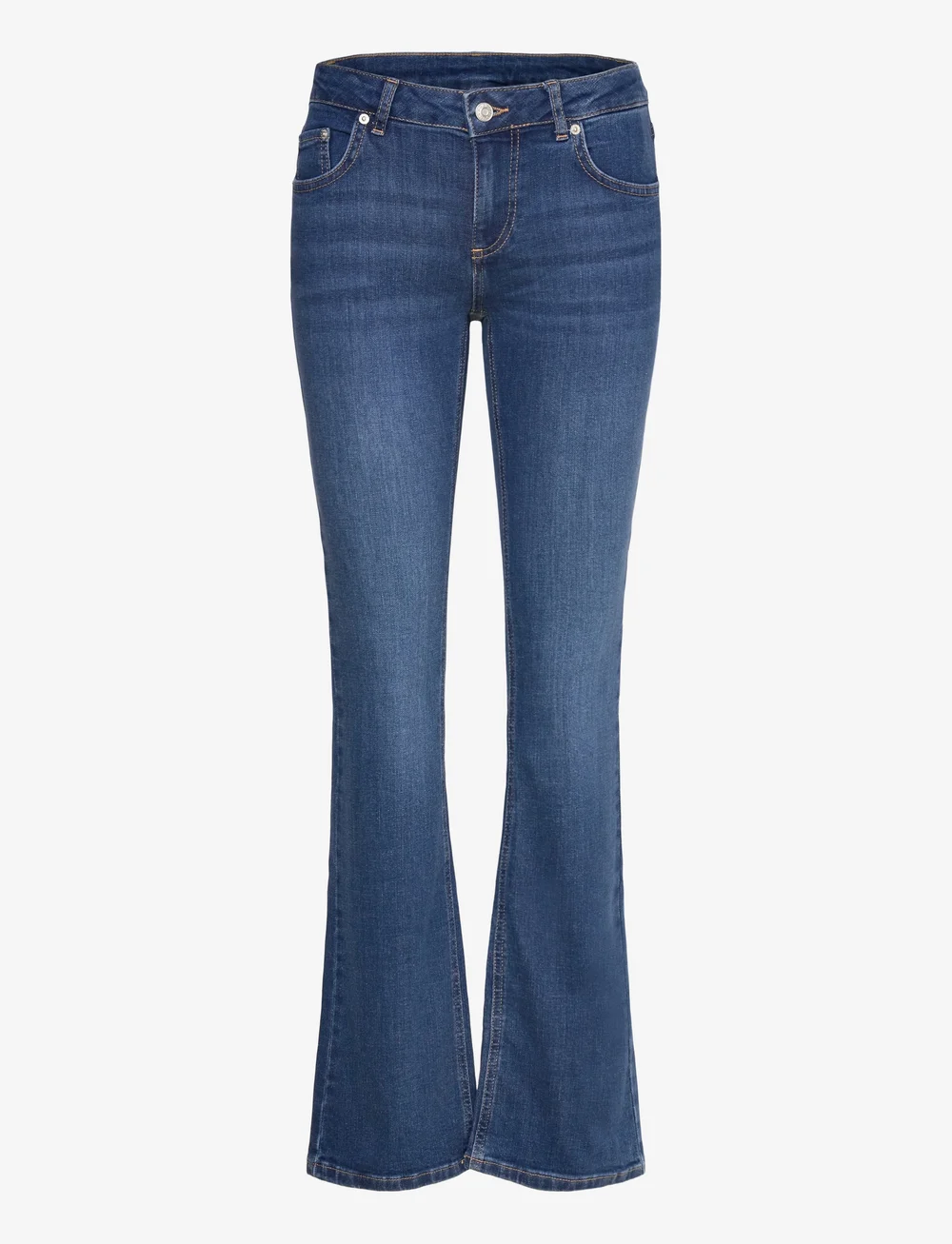 Bubbleroom - Low Embroidery Pocket Jeans - schlaghosen - medium blue - 1