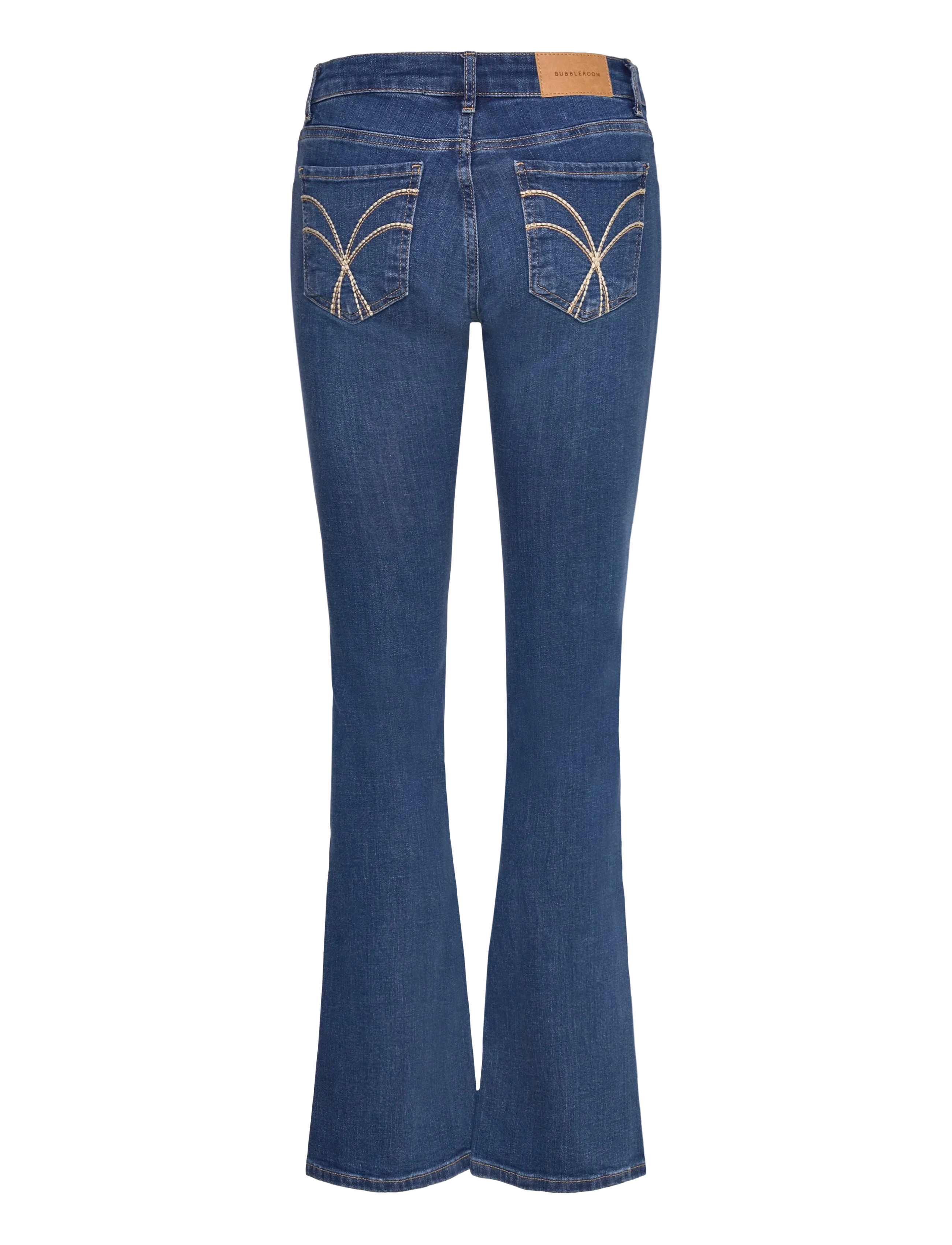 Bubbleroom - Low Embroidery Pocket Jeans - medium blue - 2