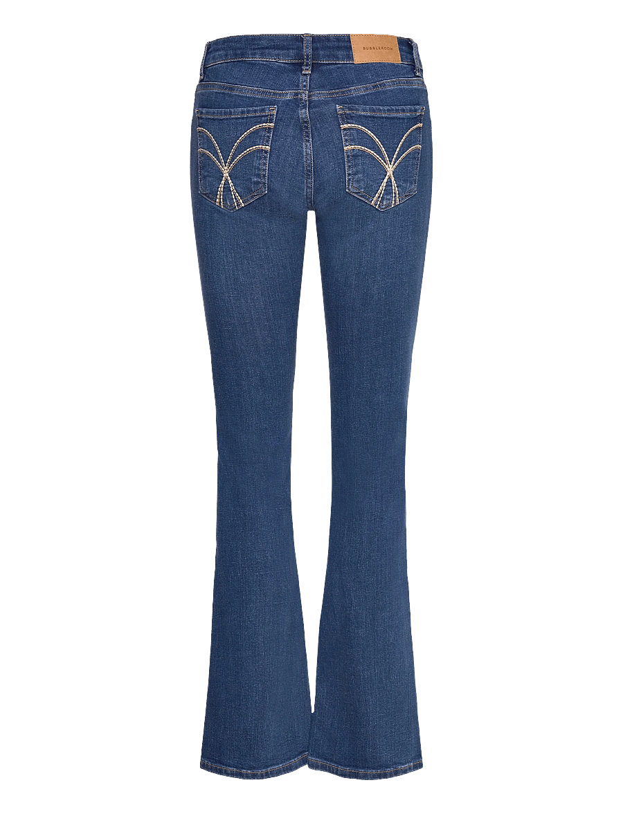 Bubbleroom - Low Embroidery Pocket Jeans - medium blue - 2