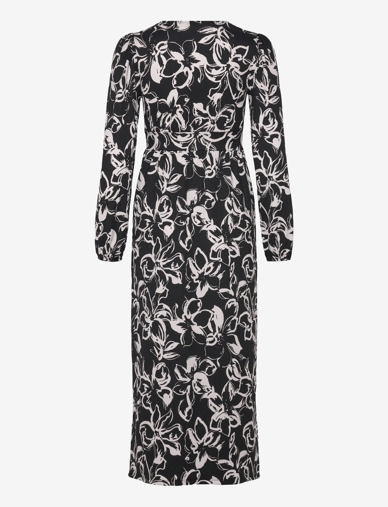 Bubbleroom - Structure Button Midi Dress - midi-kleider - black/floral - 1