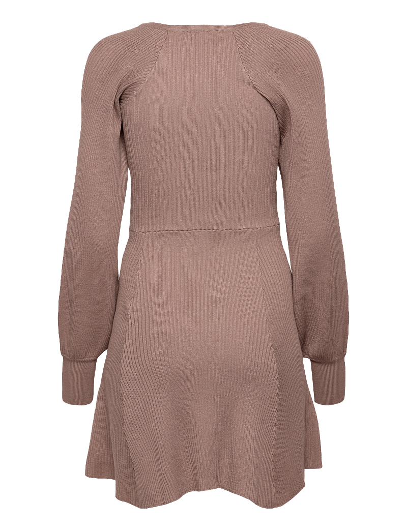 Bubbleroom - Knitted Short Skater Dress - knitted dresses - beige - 2