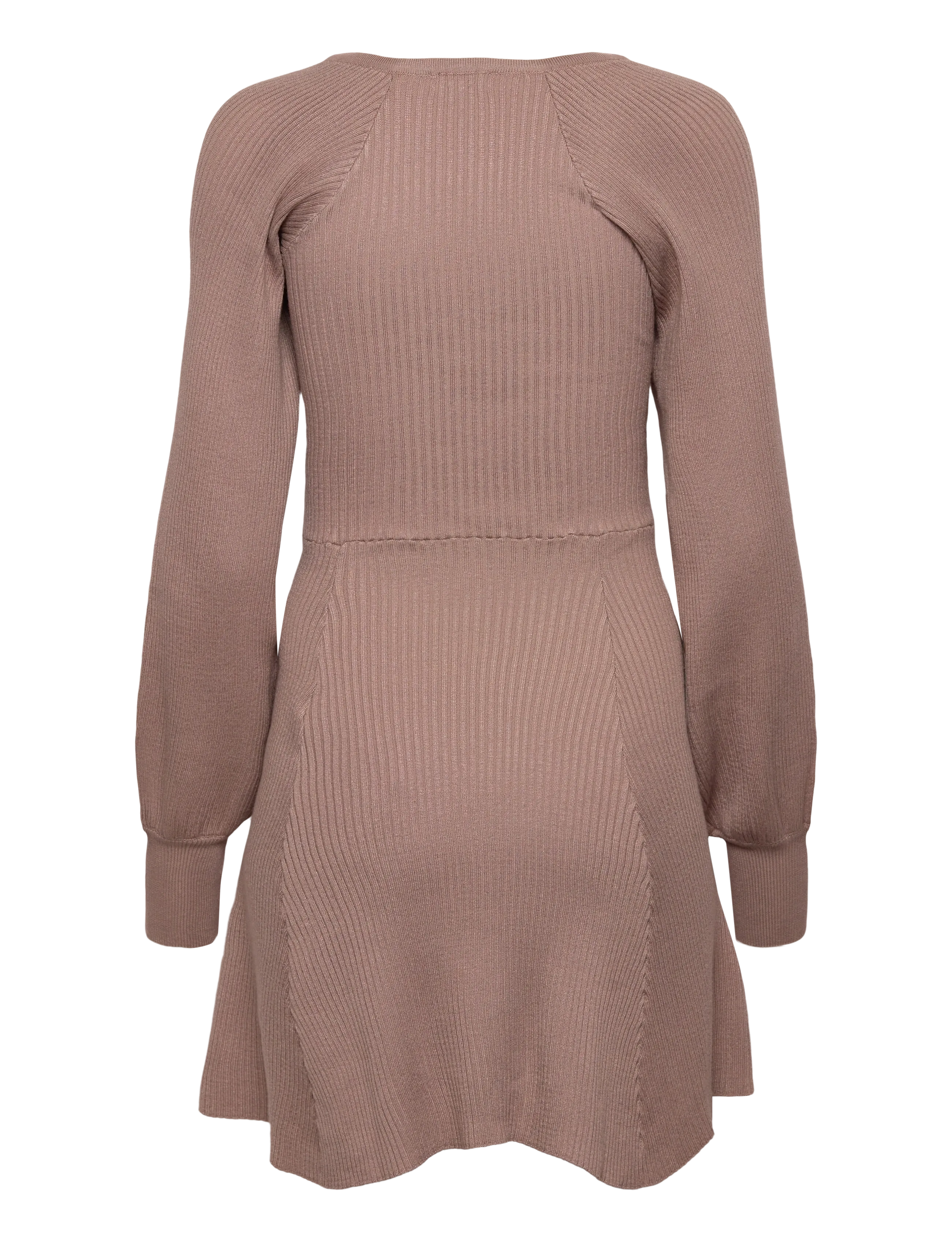 Bubbleroom - Knitted Short Skater Dress - beige - 2