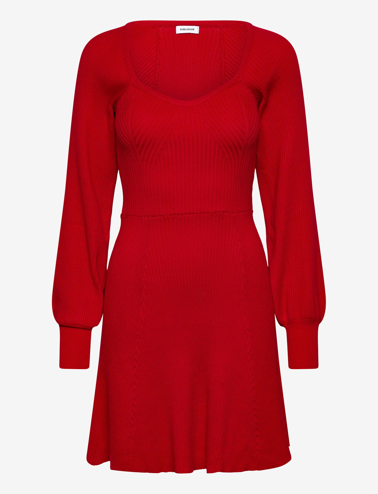 Bubbleroom - Knitted Short Skater Dress - gebreide jurken - red - 1