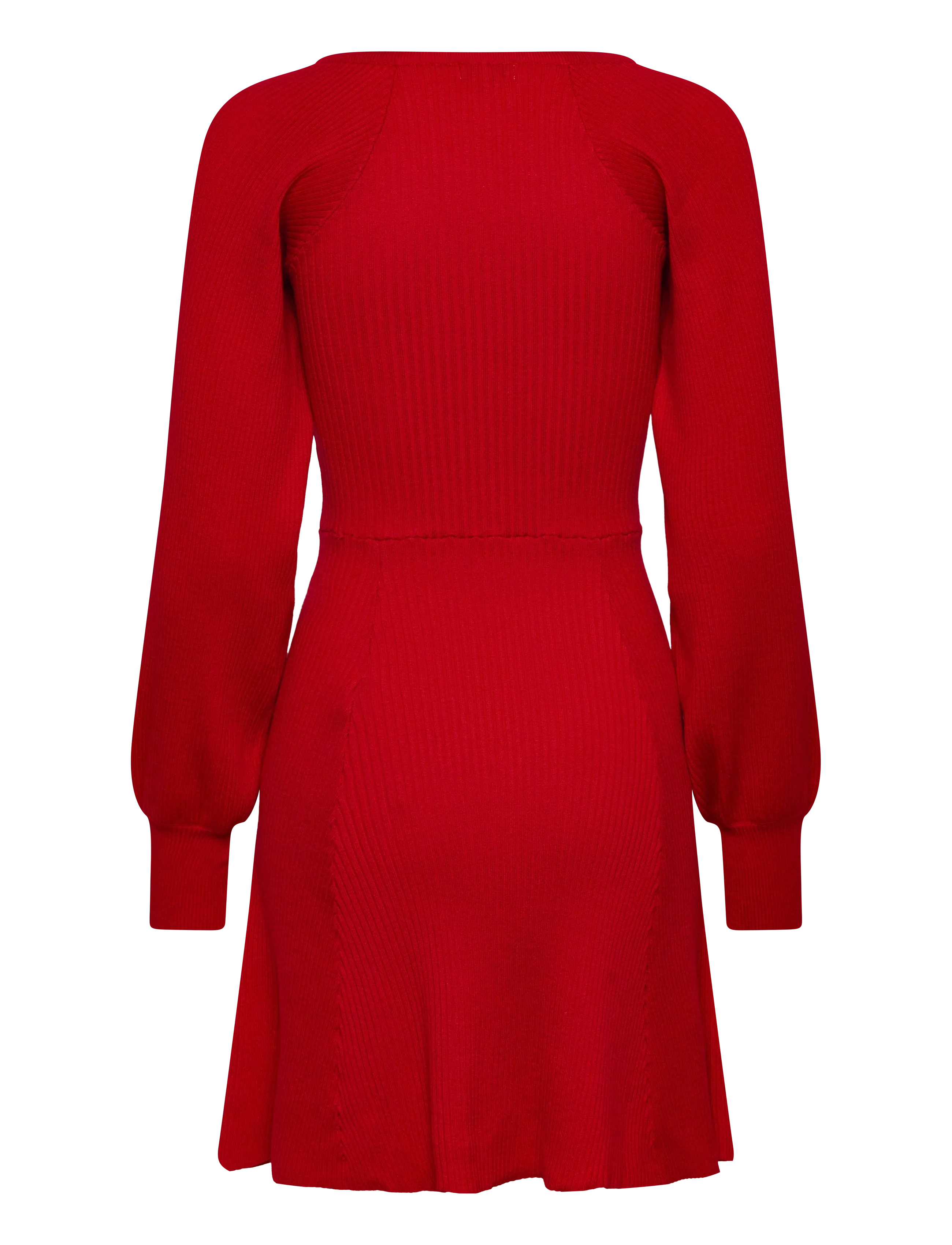 Bubbleroom - Knitted Short Skater Dress - red - 2