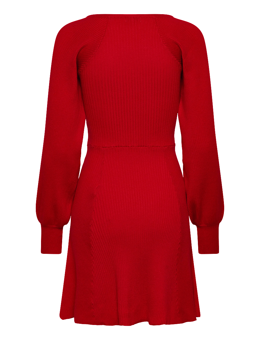 Bubbleroom - Knitted Short Skater Dress - red - 2