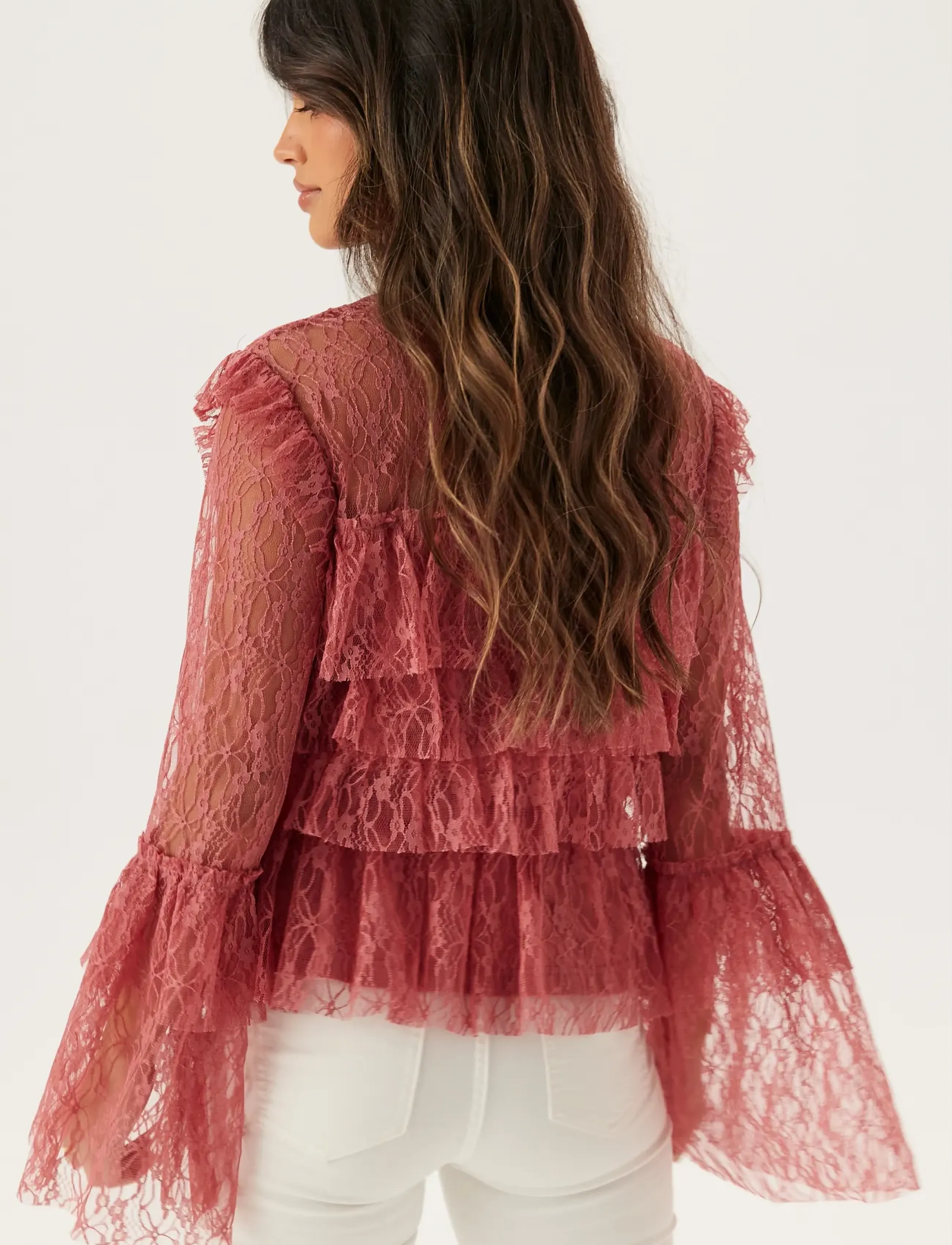BUBBLEROOM Frill Lace Blouse skjortor & blusar dam – bild 2